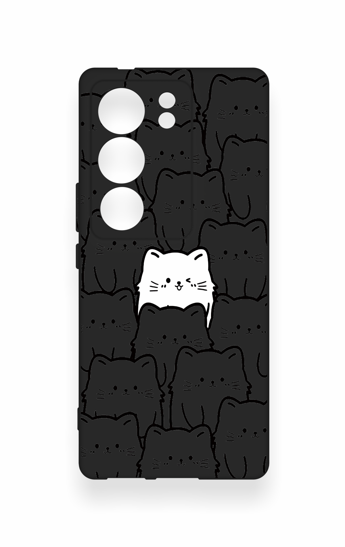 Vivo V29 Uyumlu Many Cats Desenli Silikon Kılıf