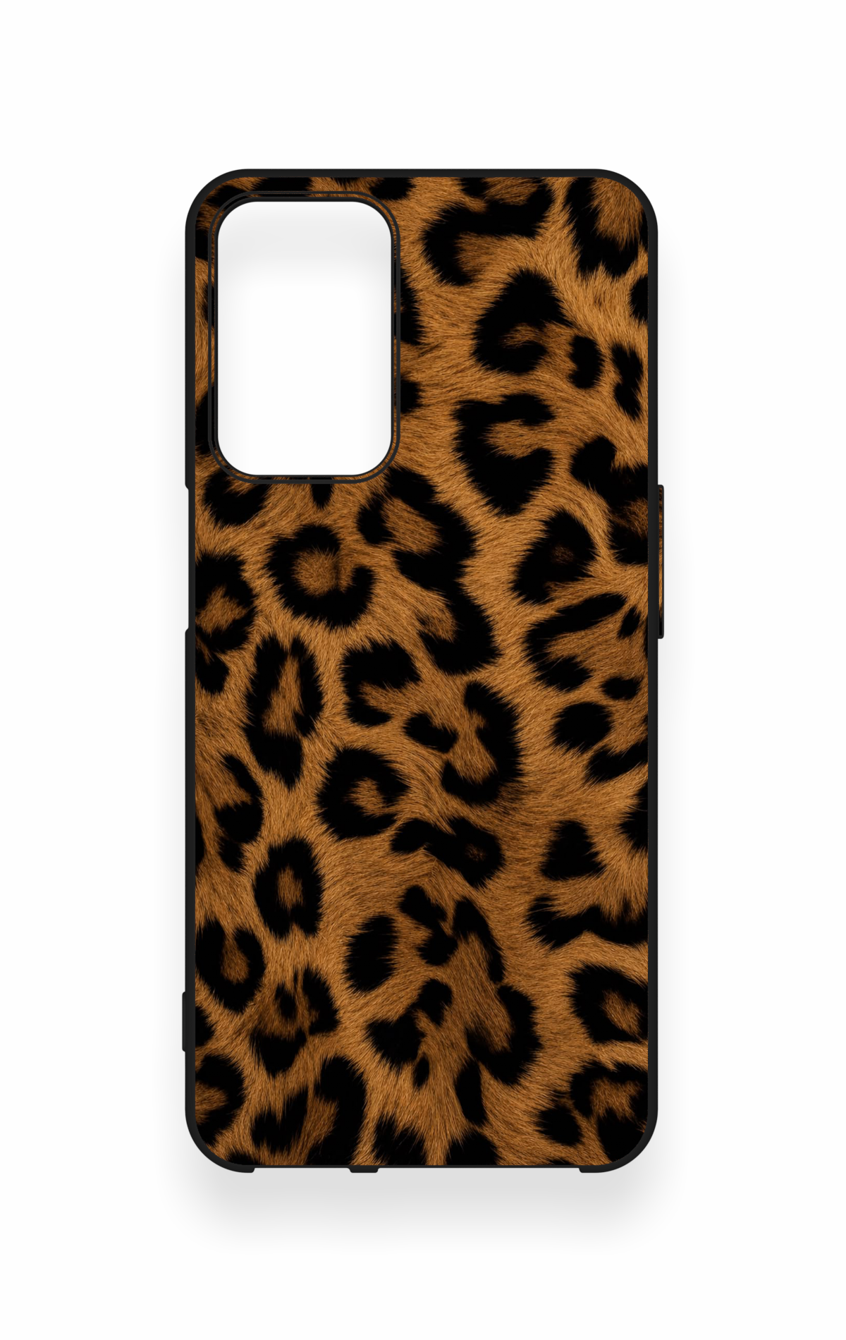 Oppo A16 Uyumlu Koyu Leopar Deri Desenli Silikon Kılıf