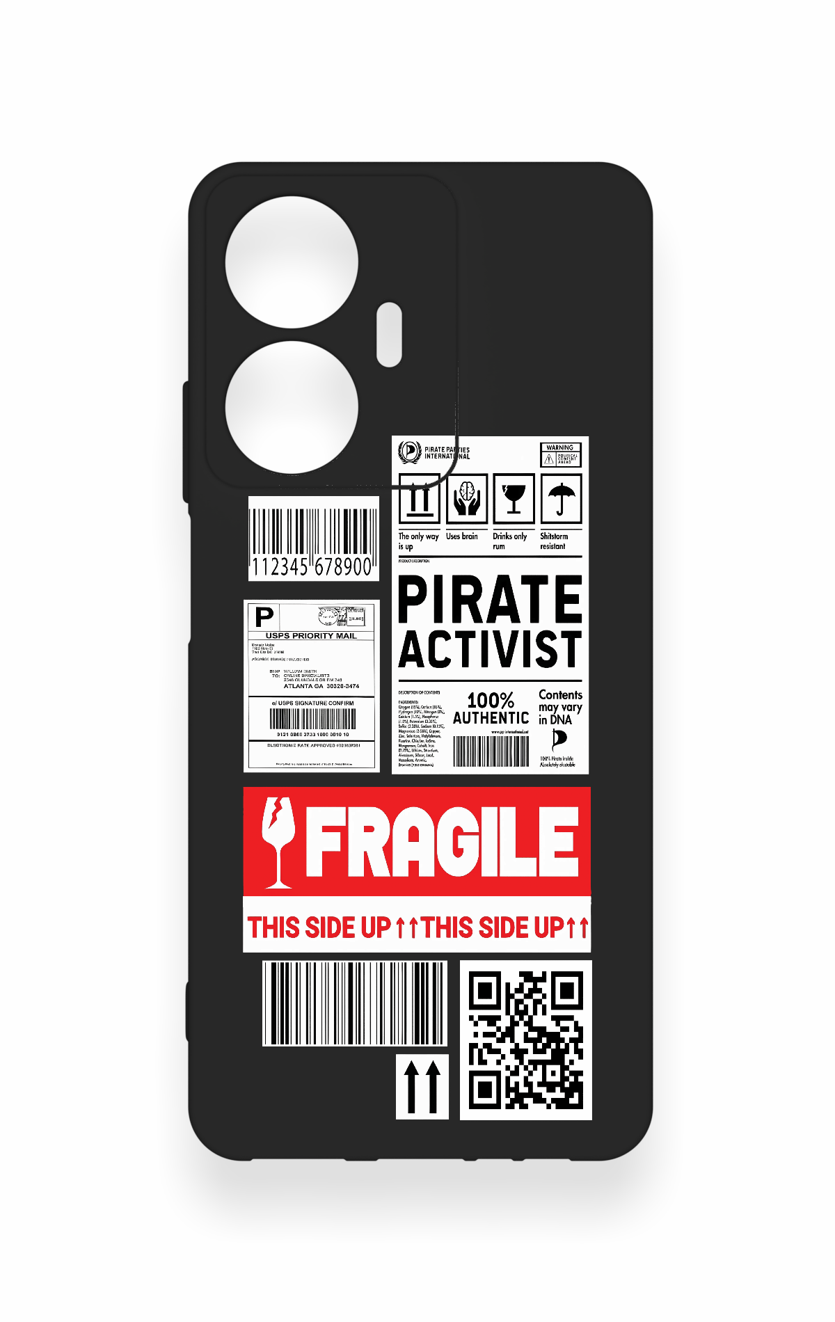 Realme C55 Uyumlu Fragile Desenli Silikon Kılıf