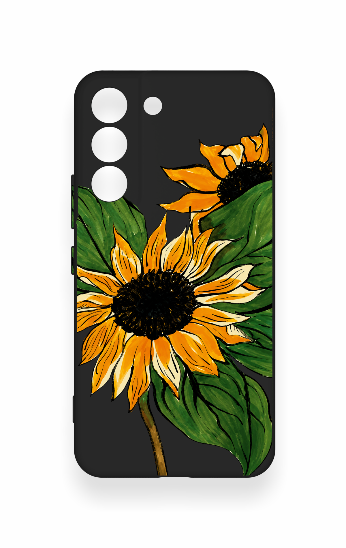 Samsung S22 Uyumlu Ay Çiçeği Desenli Silikon Kılıf