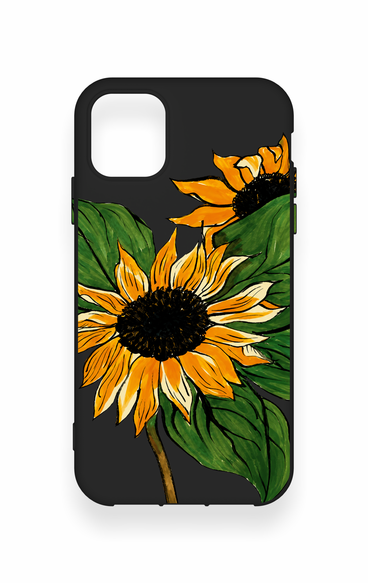 iPhone 11 Uyumlu Ay Çiçeği Desenli Silikon Kılıf