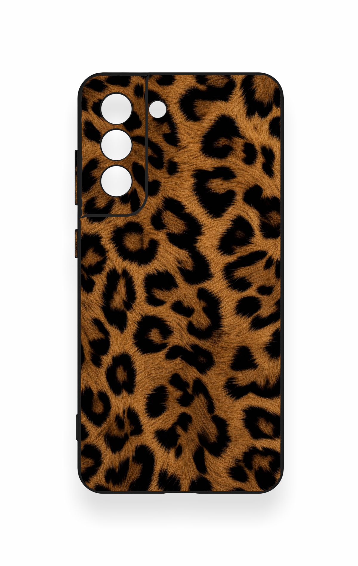 Samsung-S21FE Uyumlu Koyu Leopar Deri Desenli Silikon Kılıf