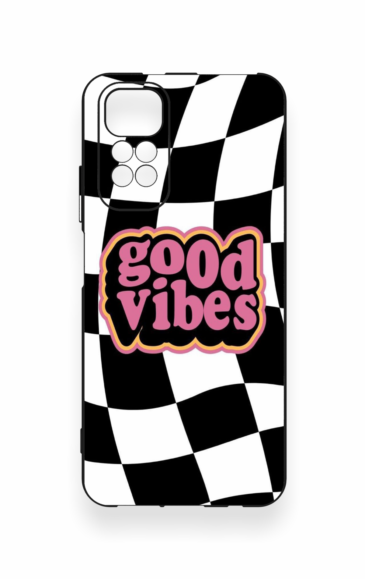 Redmi Note 11S Uyumlu Black Good Vibes Desenli Silikon Kılıf