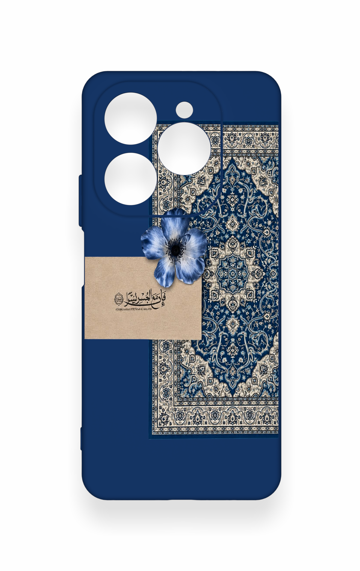 Tecno Spark 20 Pro Uyumlu Mavi Etnik Halı Desenli Silikon Kılıf
