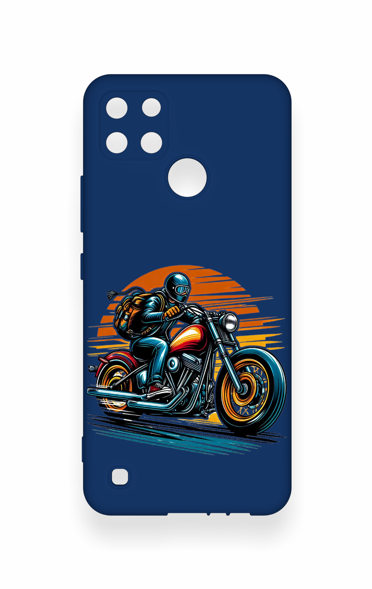 Realme C21Y Uyumlu Moto Rider Desenli Silikon Kılıf