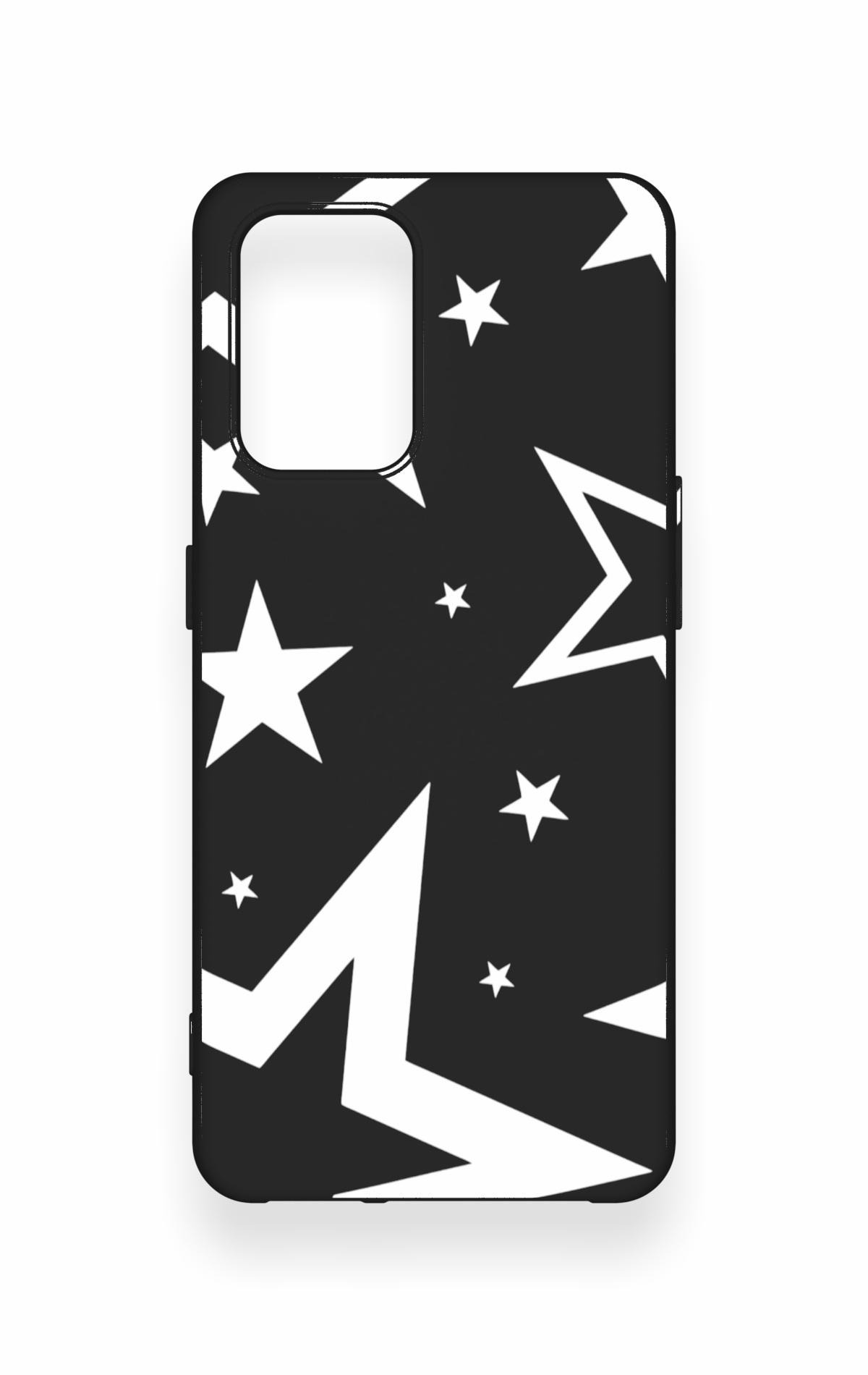 Oppo-A74 Uyumlu Siyah Mega Star Desenli Silikon Kılıf