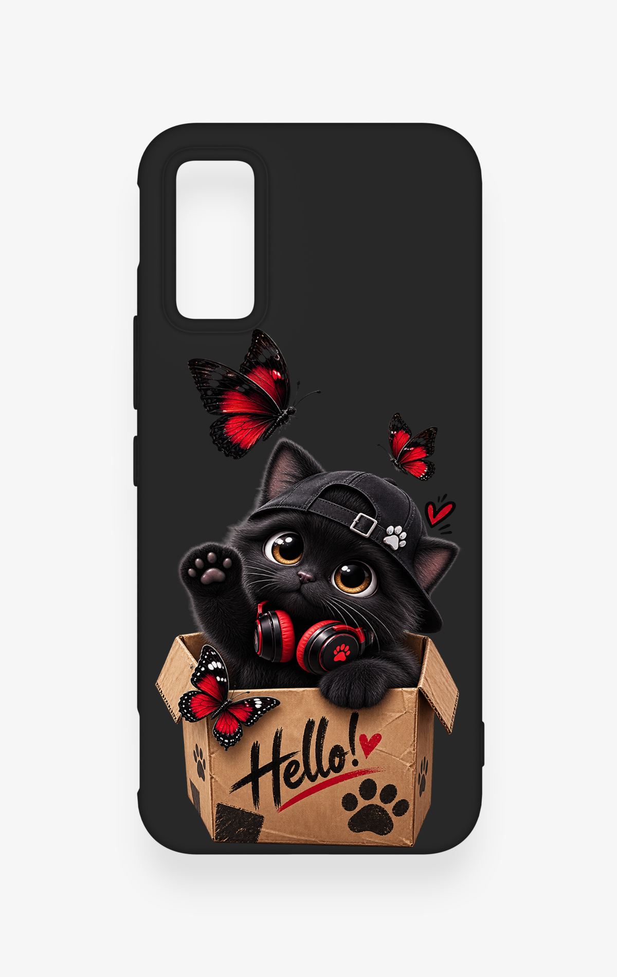 İnfinix Gt 30 Pro Uyumlu Hello Cat Desenli Silikon Kılıf
