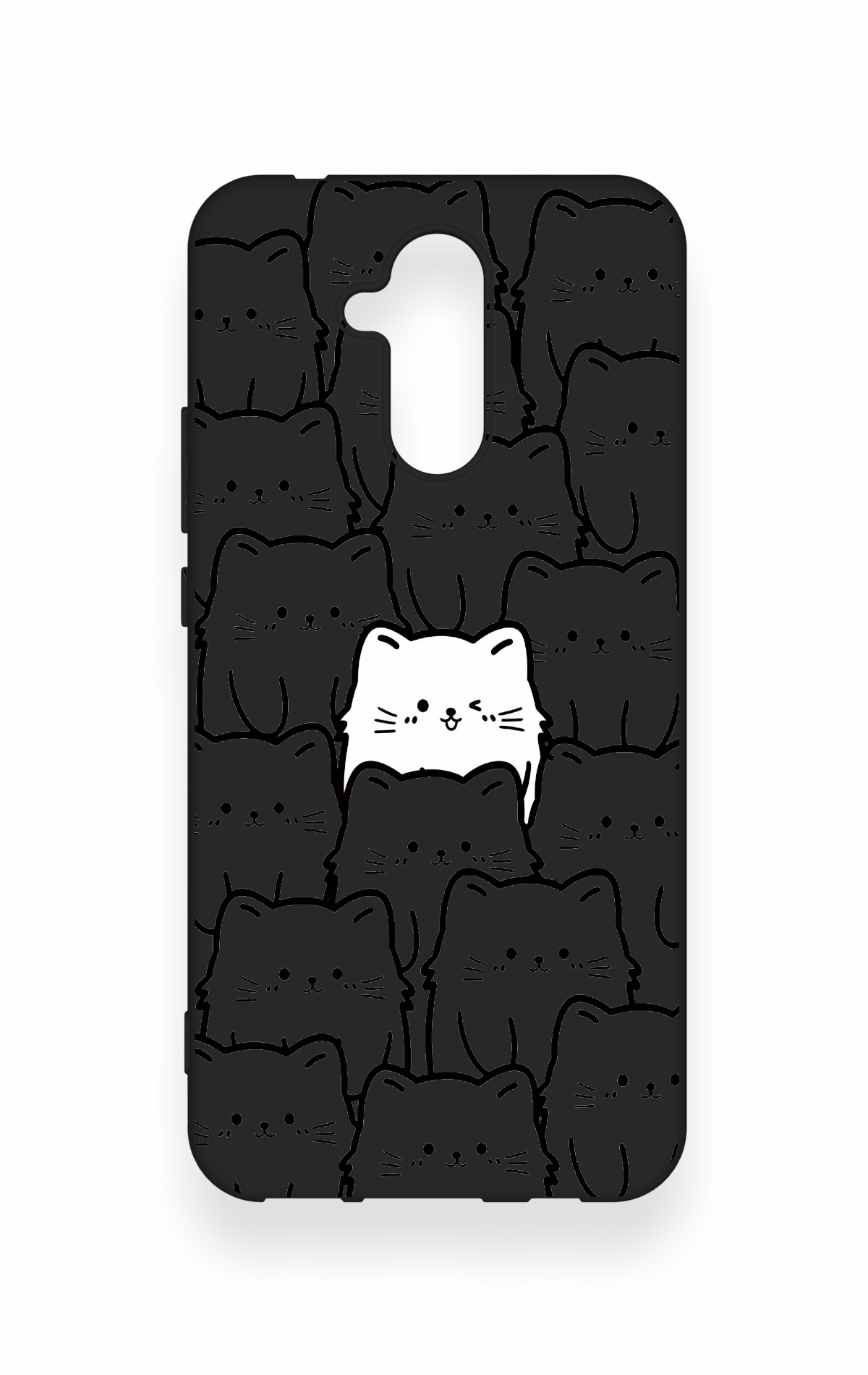 Huawei Mate 20 Lite Uyumlu Many Cats Desenli Silikon Kılıf
