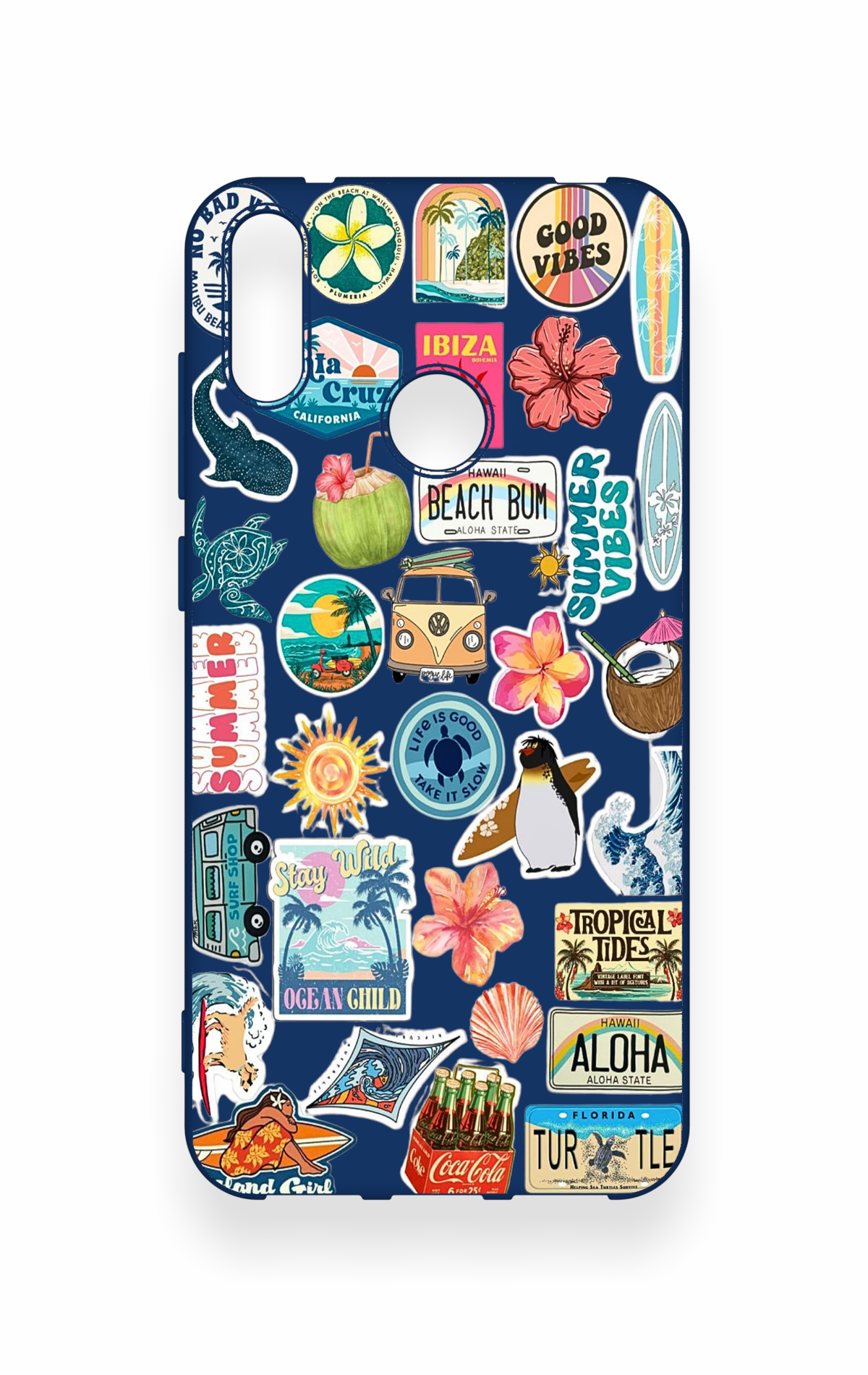 Huawei Y7 2019 Uyumlu Summer Vibes Desenli Silikon Kılıf