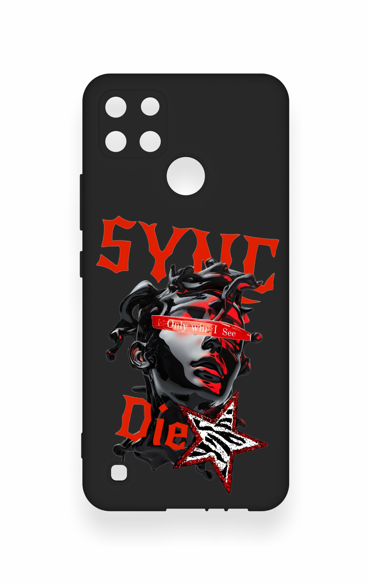 Realme C21Y Uyumlu Sync Die Desenli Silikon Kılıf