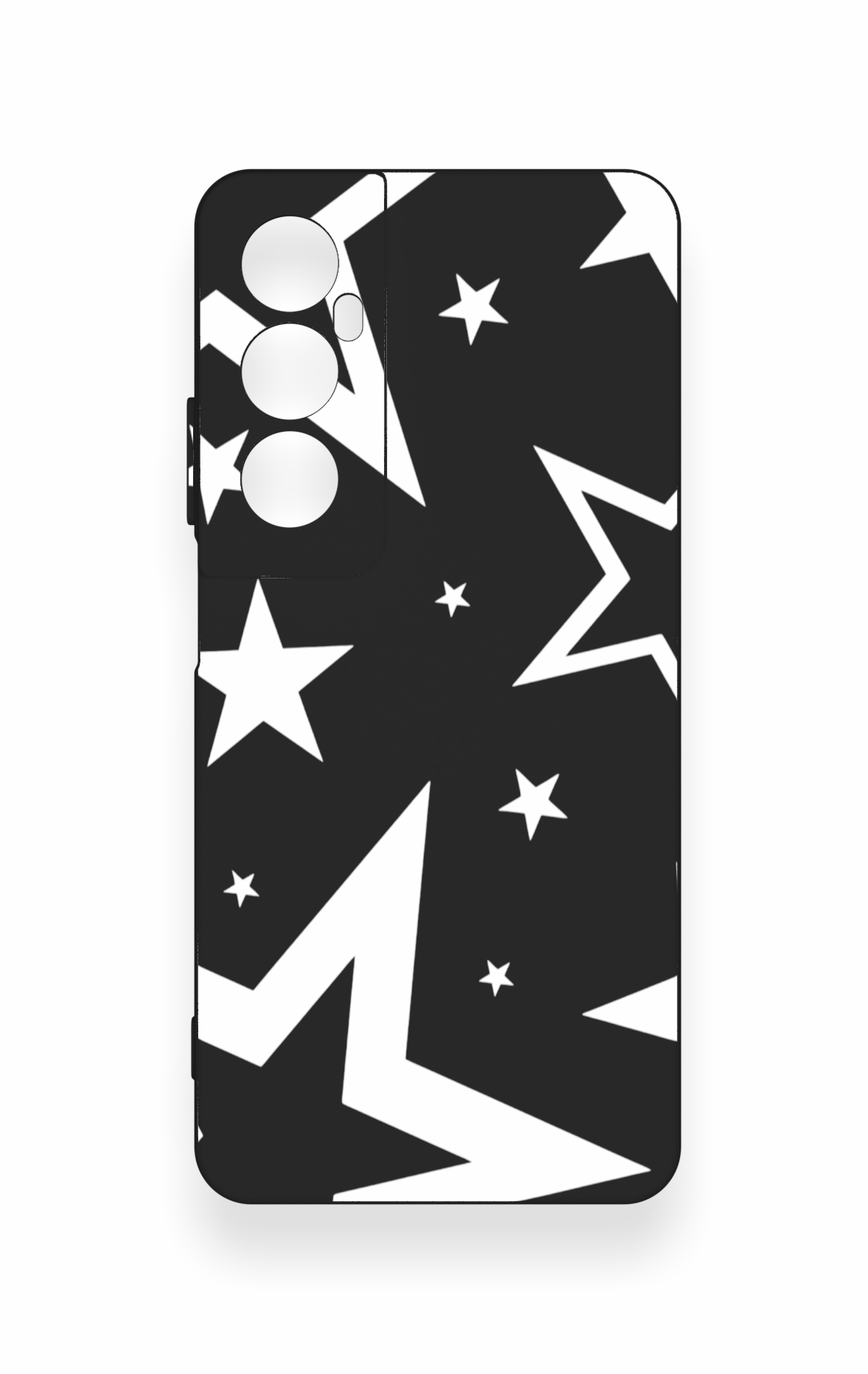 Realme C65 Uyumlu Siyah Mega Star Desenli Silikon Kılıf