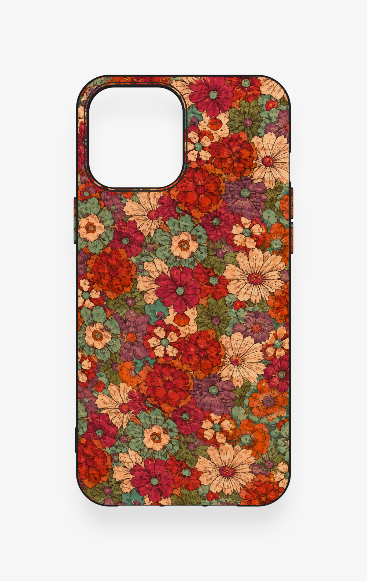 iPhone 12 Pro Max Uyumlu Pastel Çiçek Bahçesi Desenli Silikon Kılıf