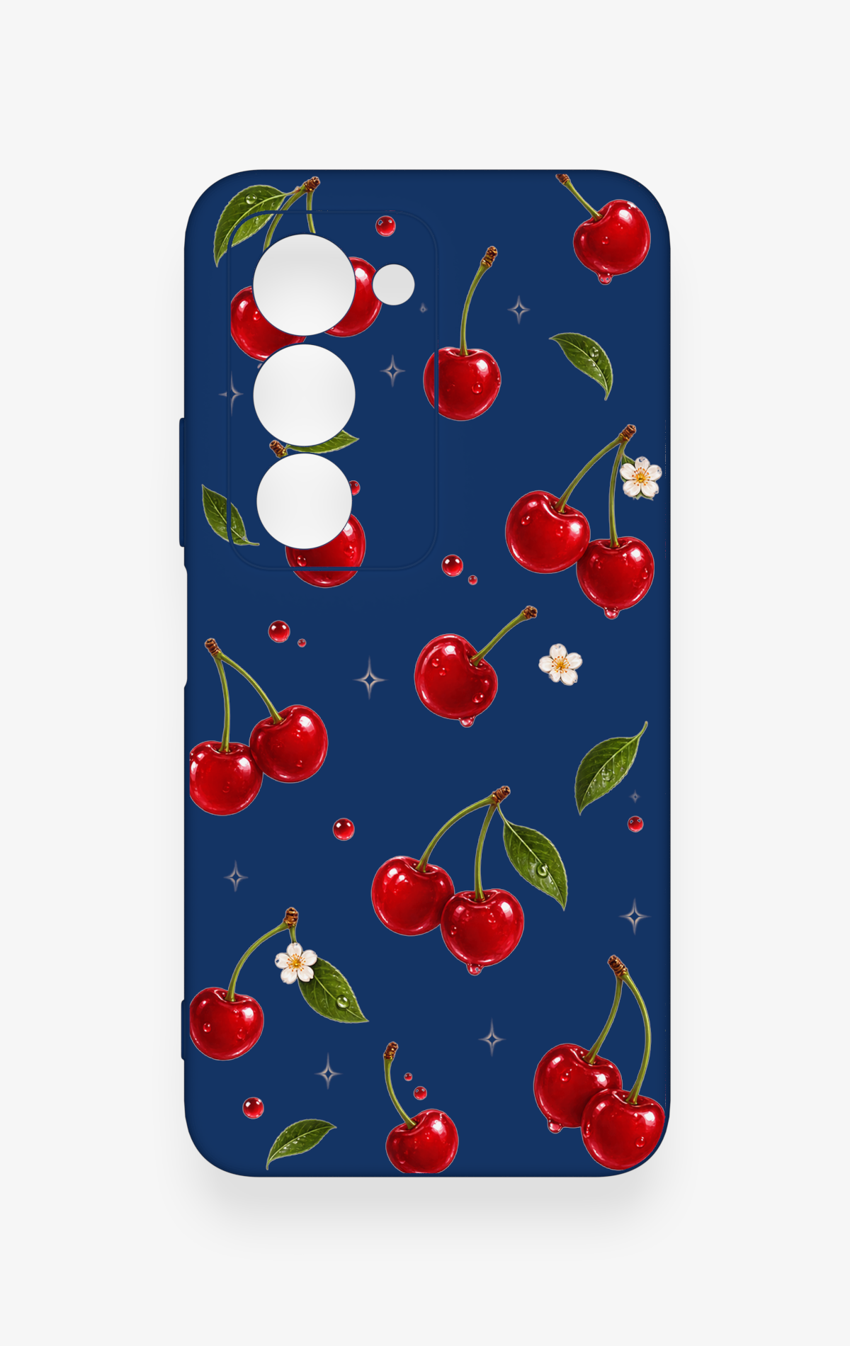 Redmi 15 5G Uyumlu Kiraz Papatya Desenli Silikon Kılıf