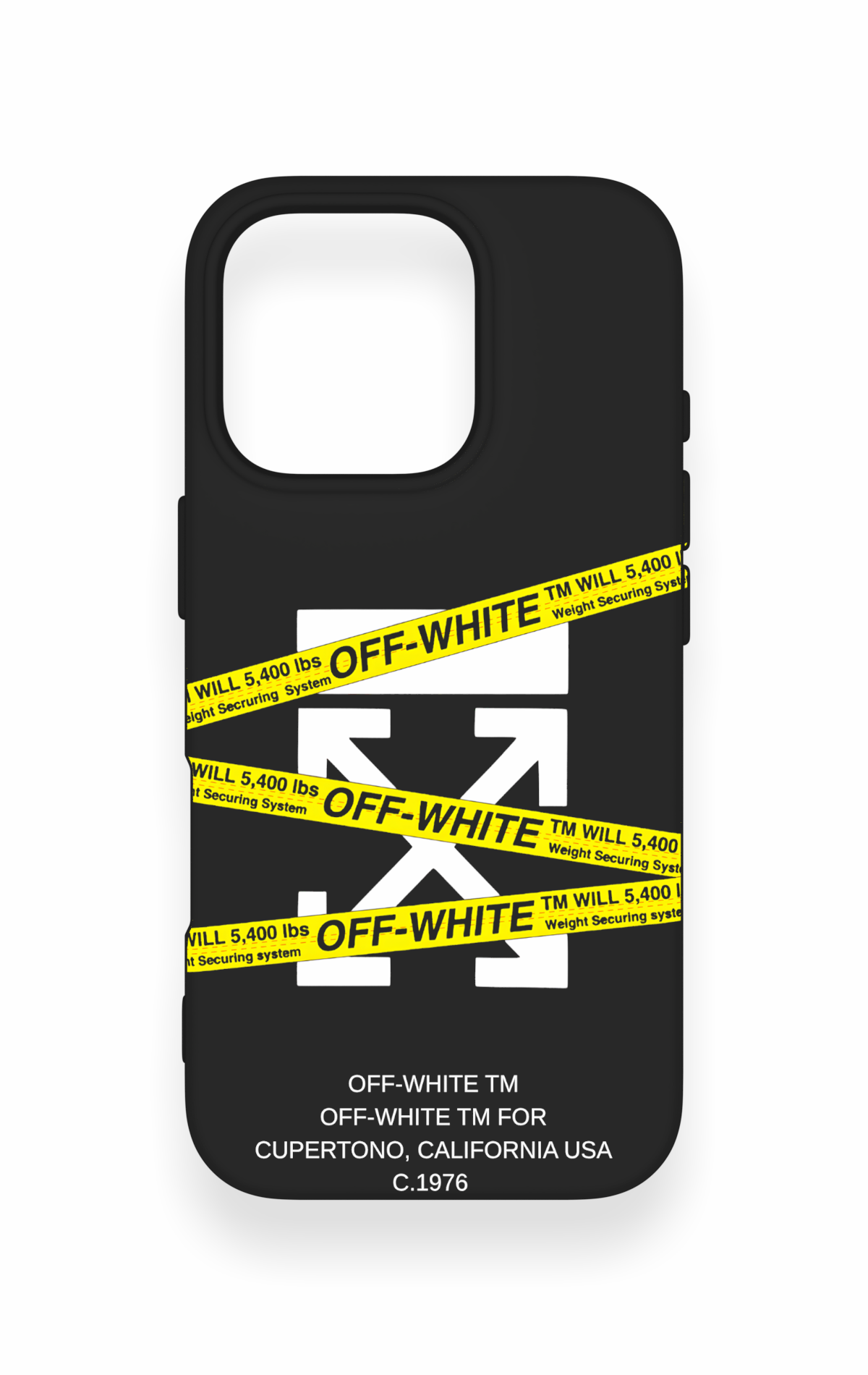 iPhone 16 Pro Uyumlu Off White Desenli Silikon Kılıf