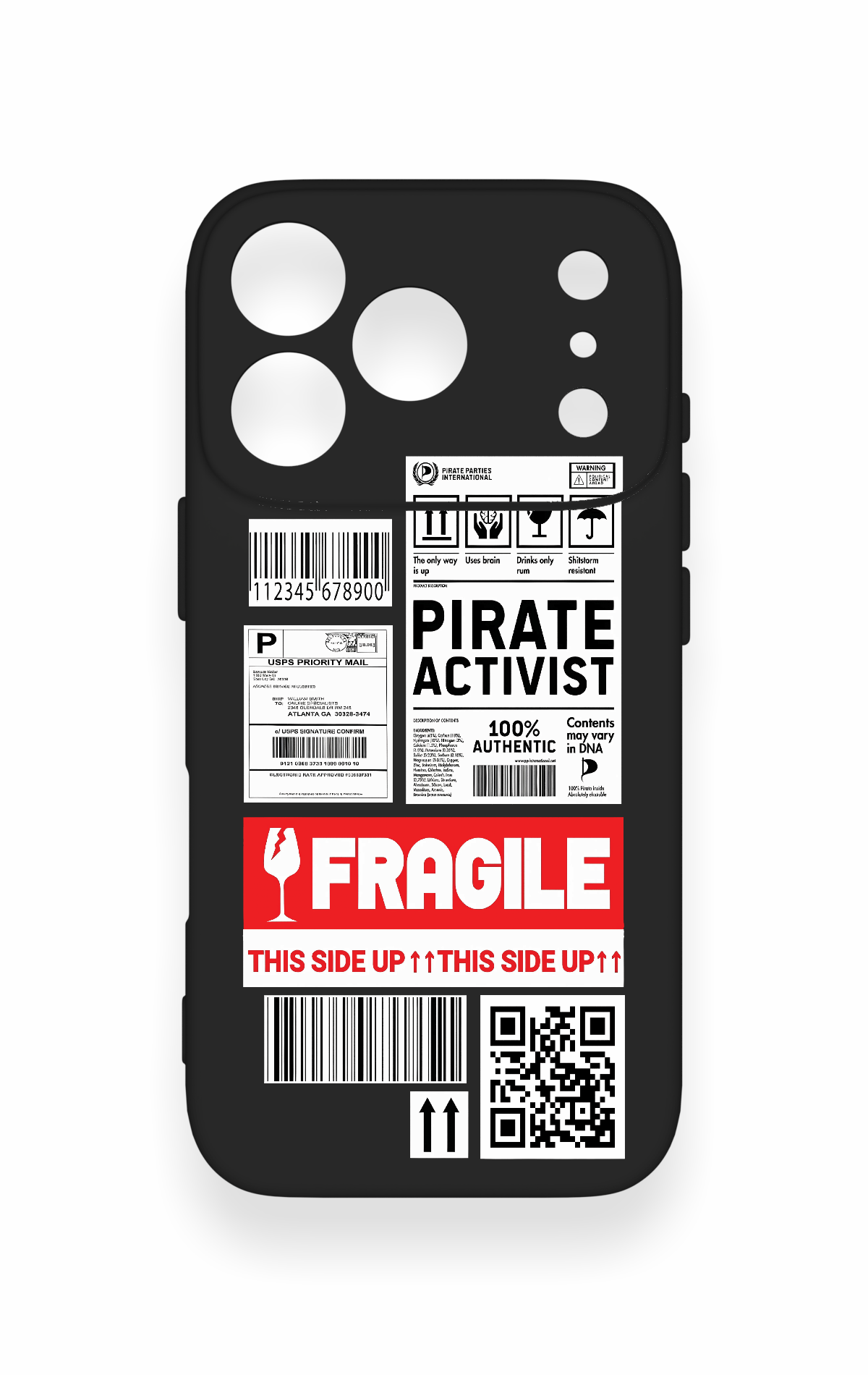 iPhone 17 Pro Uyumlu Fragile Desenli Silikon Kılıf