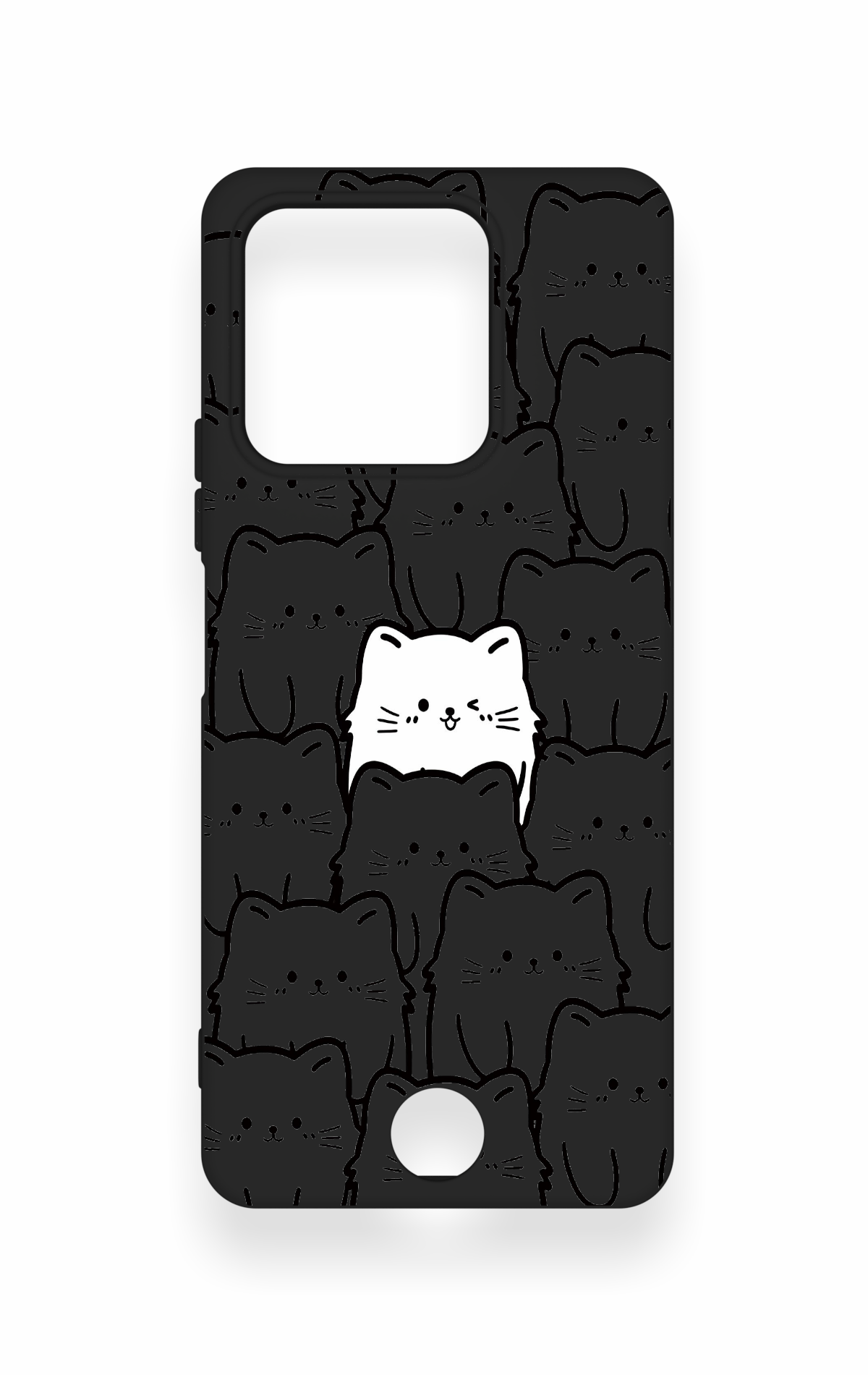 Reeder S71 Uyumlu Many Cats Desenli Silikon Kılıf