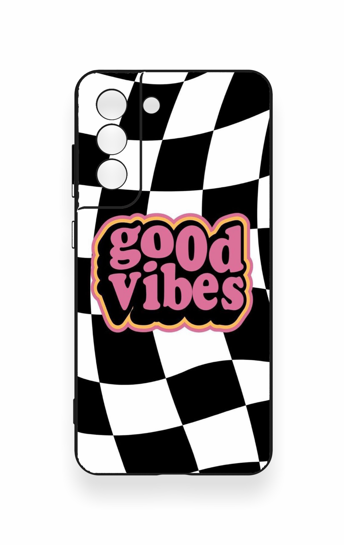Samsung-S21FE Uyumlu Black Good Vibes Desenli Silikon Kılıf