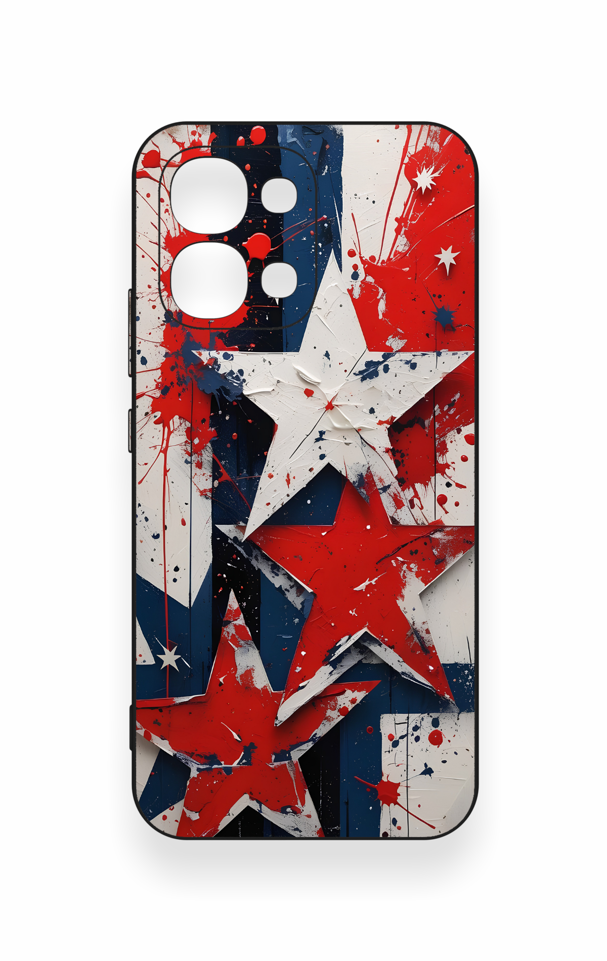 Oppo A6 Pro Uyumlu Star Flag Desenli Silikon Kılıf