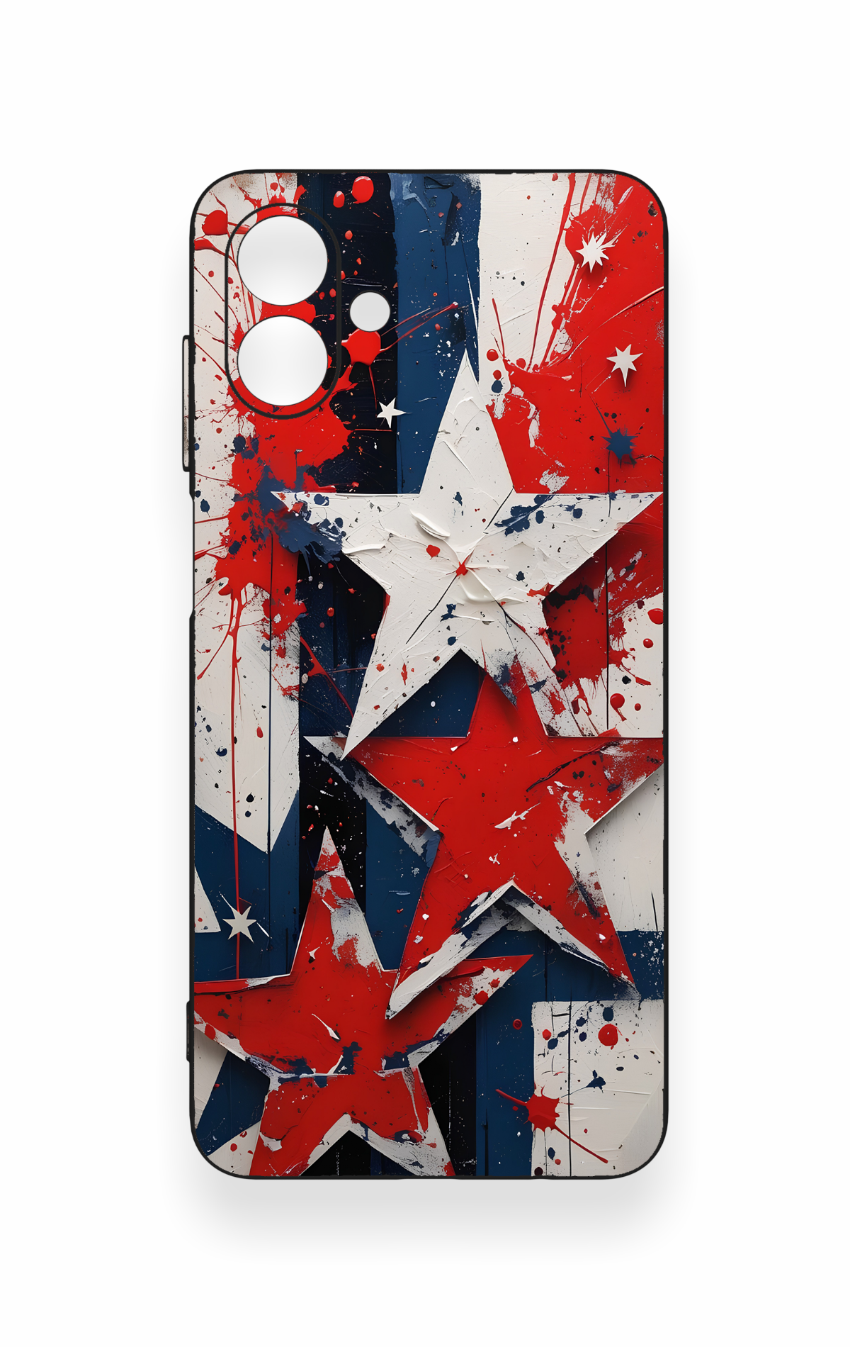 Samsung A07 Uyumlu Star Flag Desenli Silikon Kılıf
