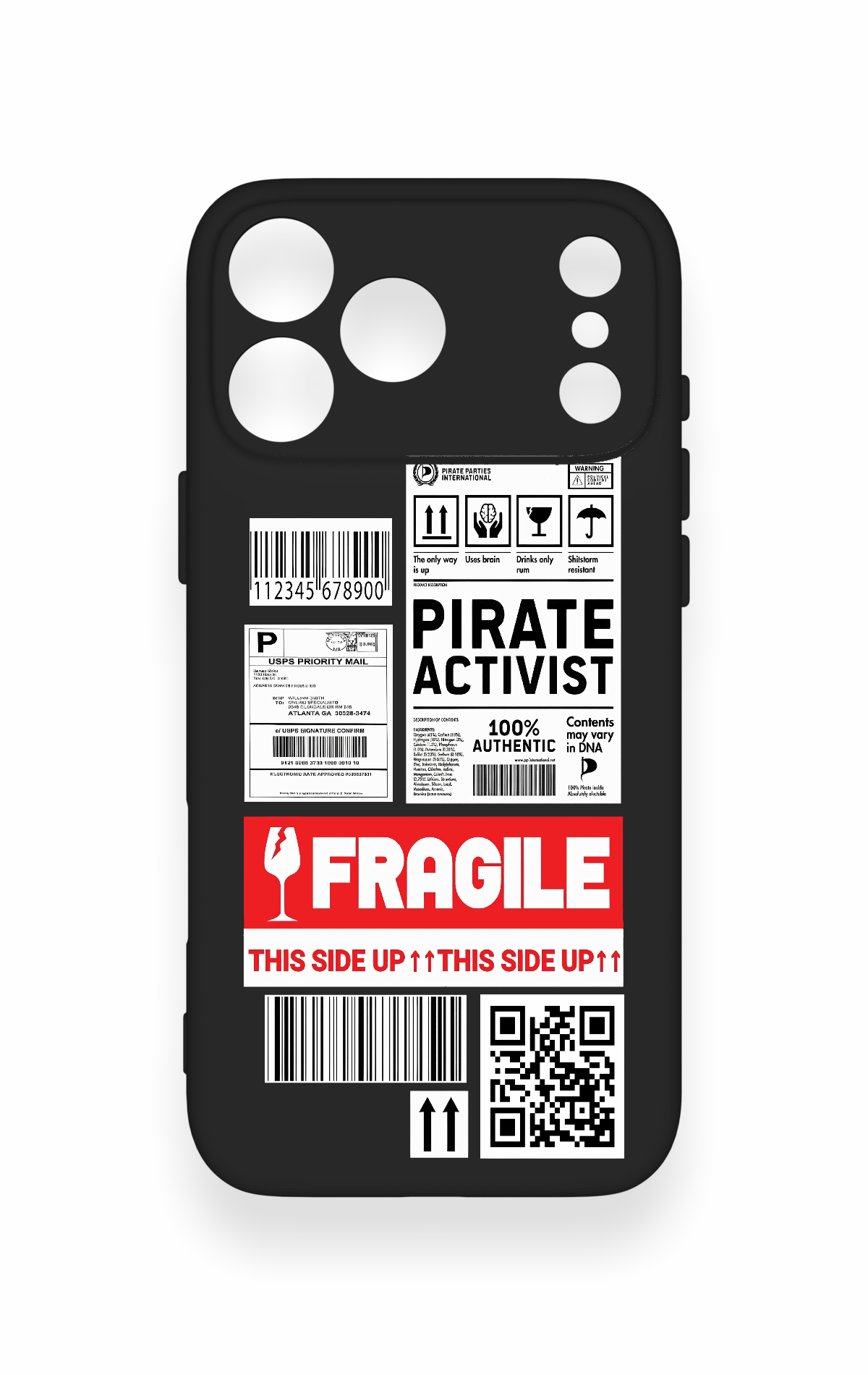 iPhone 17 Pro Max Uyumlu Fragile Desenli Silikon Kılıf