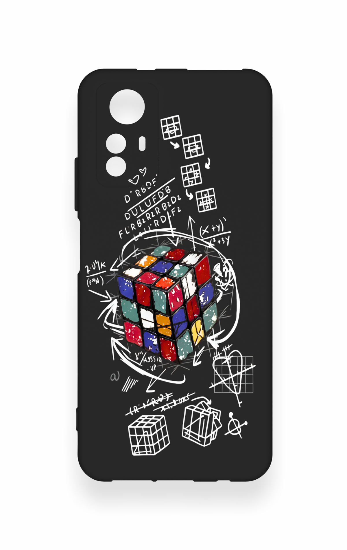Redmi Note 12S Uyumlu Rubik Küb Desenli Silikon Kılıf