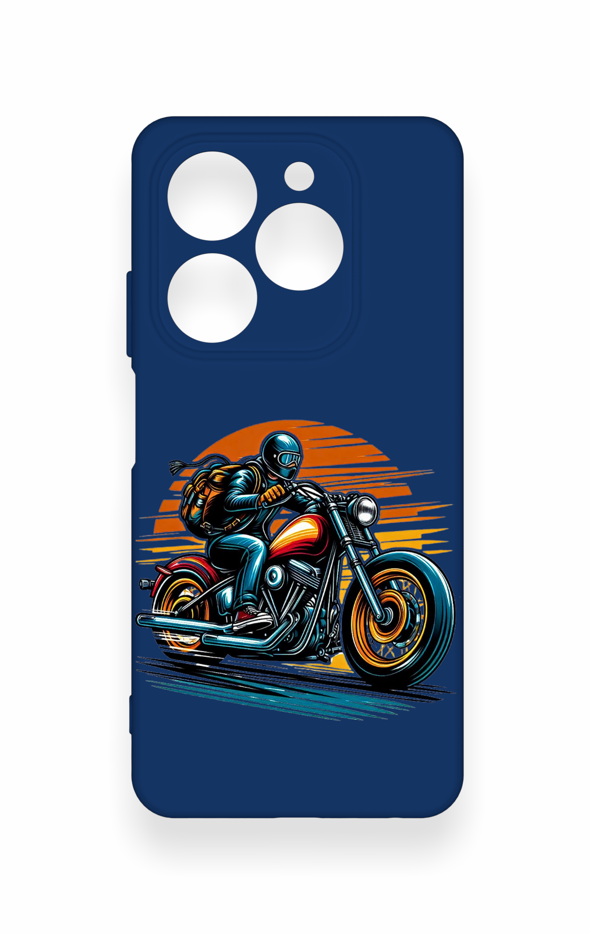 Tecno Spark 20C Uyumlu Moto Rider Desenli Silikon Kılıf