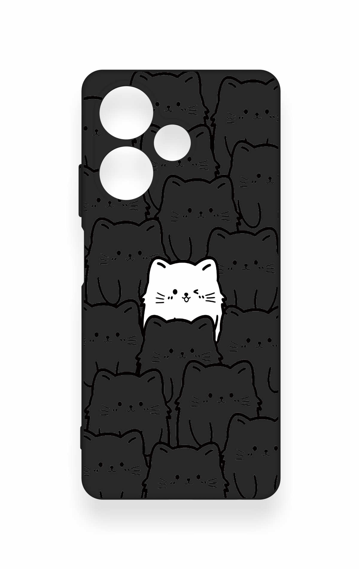 İnfinix Hot 30 Uyumlu Many Cats Desenli Silikon Kılıf