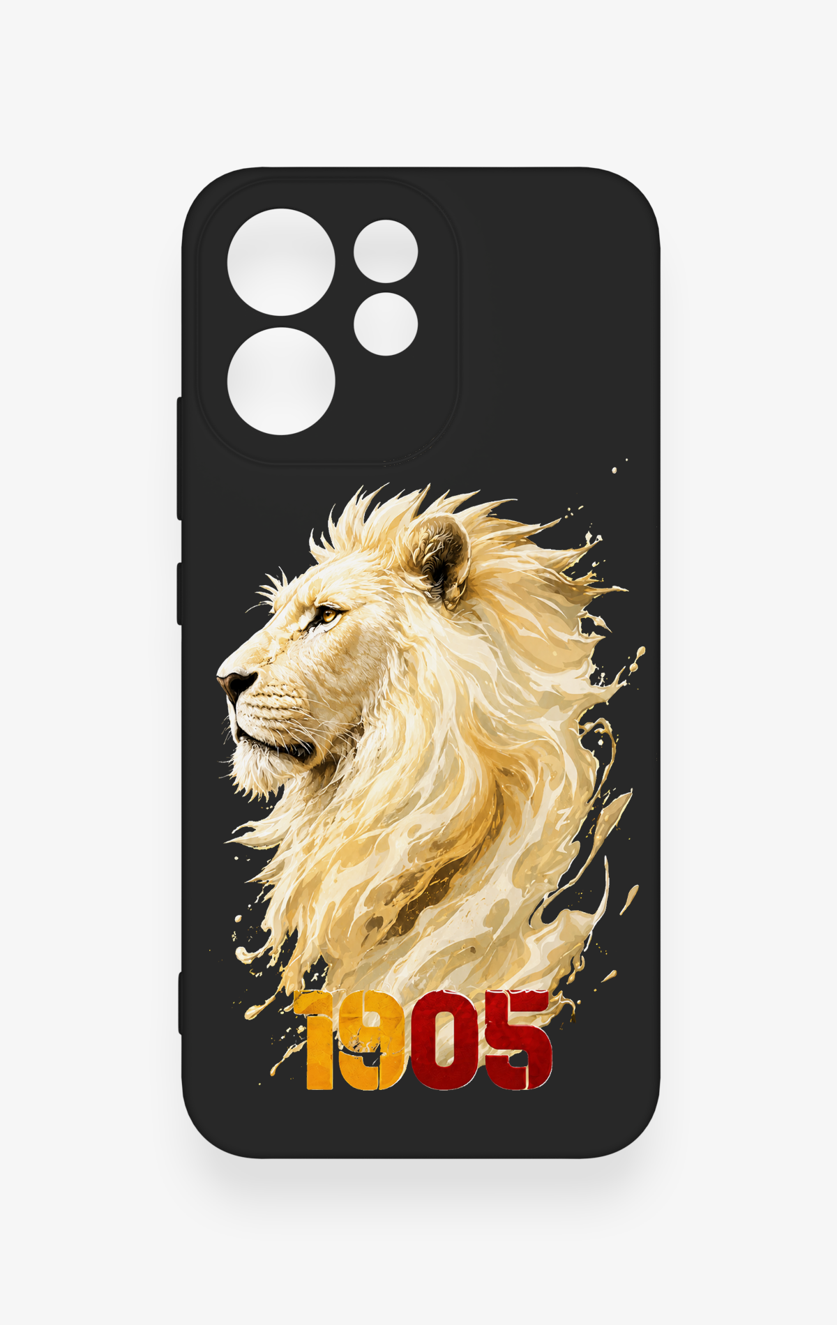Oppo Reno 15F Uyumlu Sarı Kırmızı 1905 Aslan Desenli Silikon Kılıf