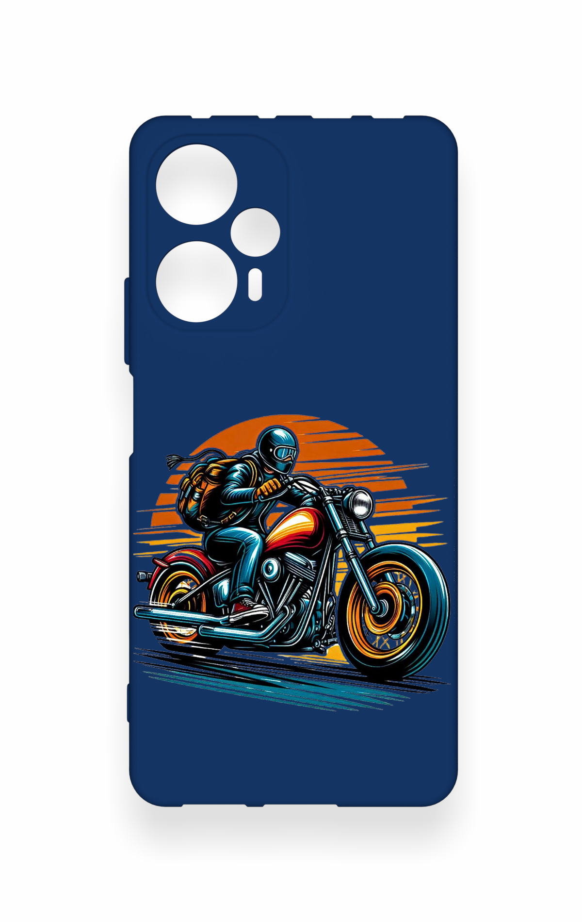 Poco F5 Uyumlu Moto Rider Desenli Silikon Kılıf