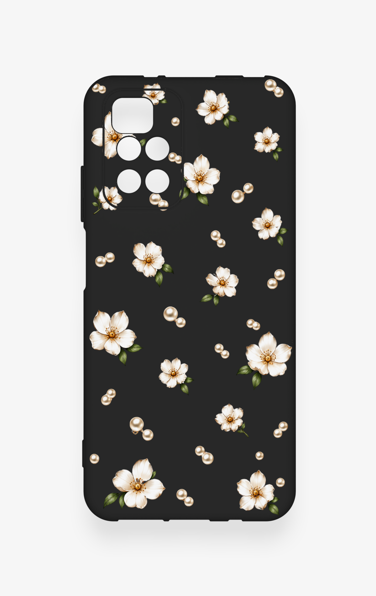Redmi 10 2022 Uyumlu İnci Papatya Desenli Silikon Kılıf