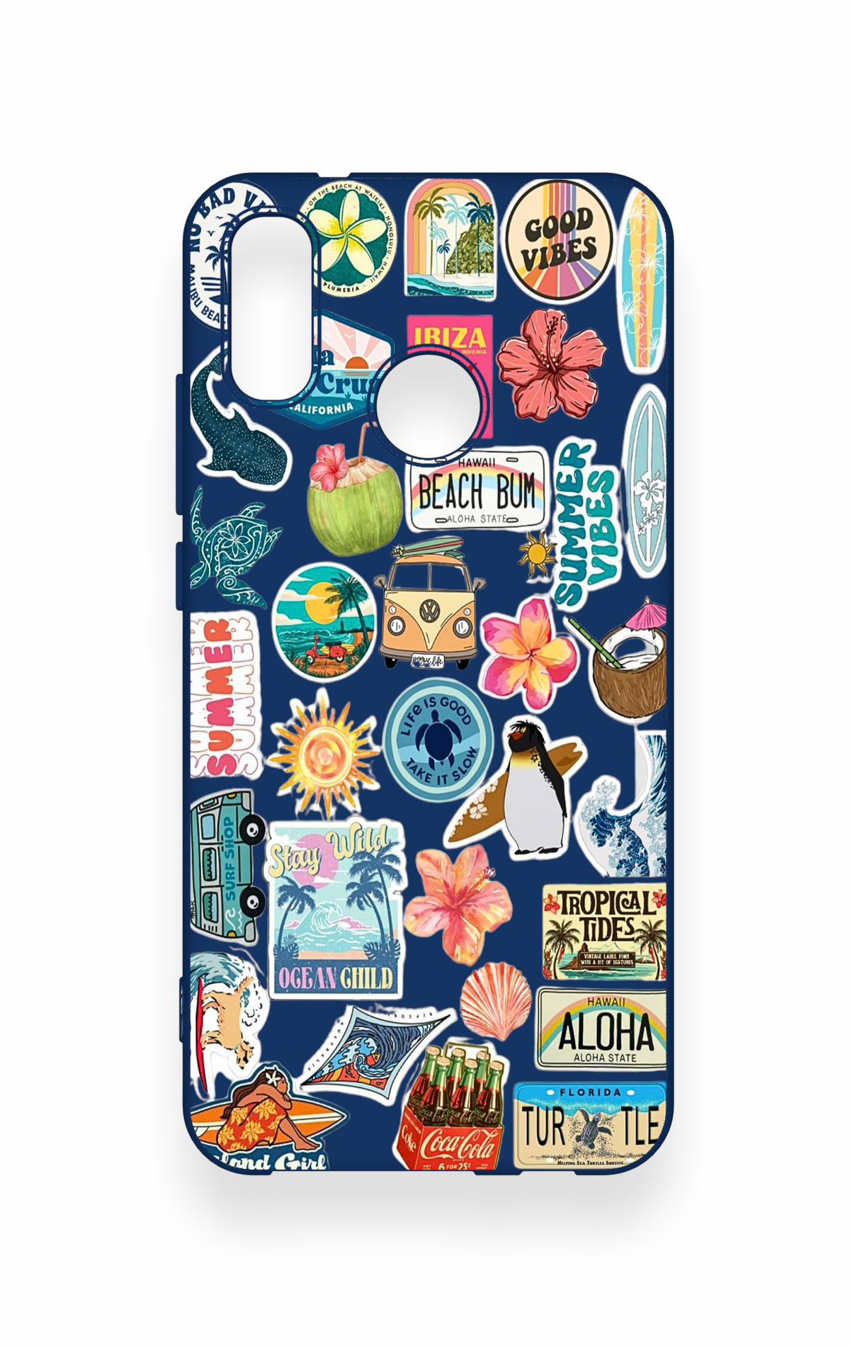Huawei P20 Lite Uyumlu Summer Vibes Desenli Silikon Kılıf