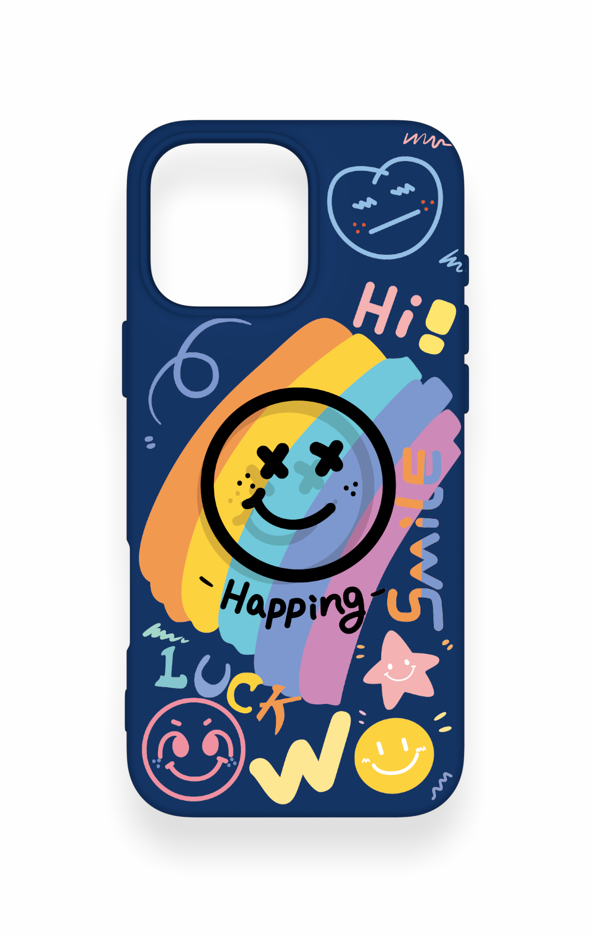 iPhone 16 Pro Max Uyumlu Happing Smile Desenli Silikon Kılıf