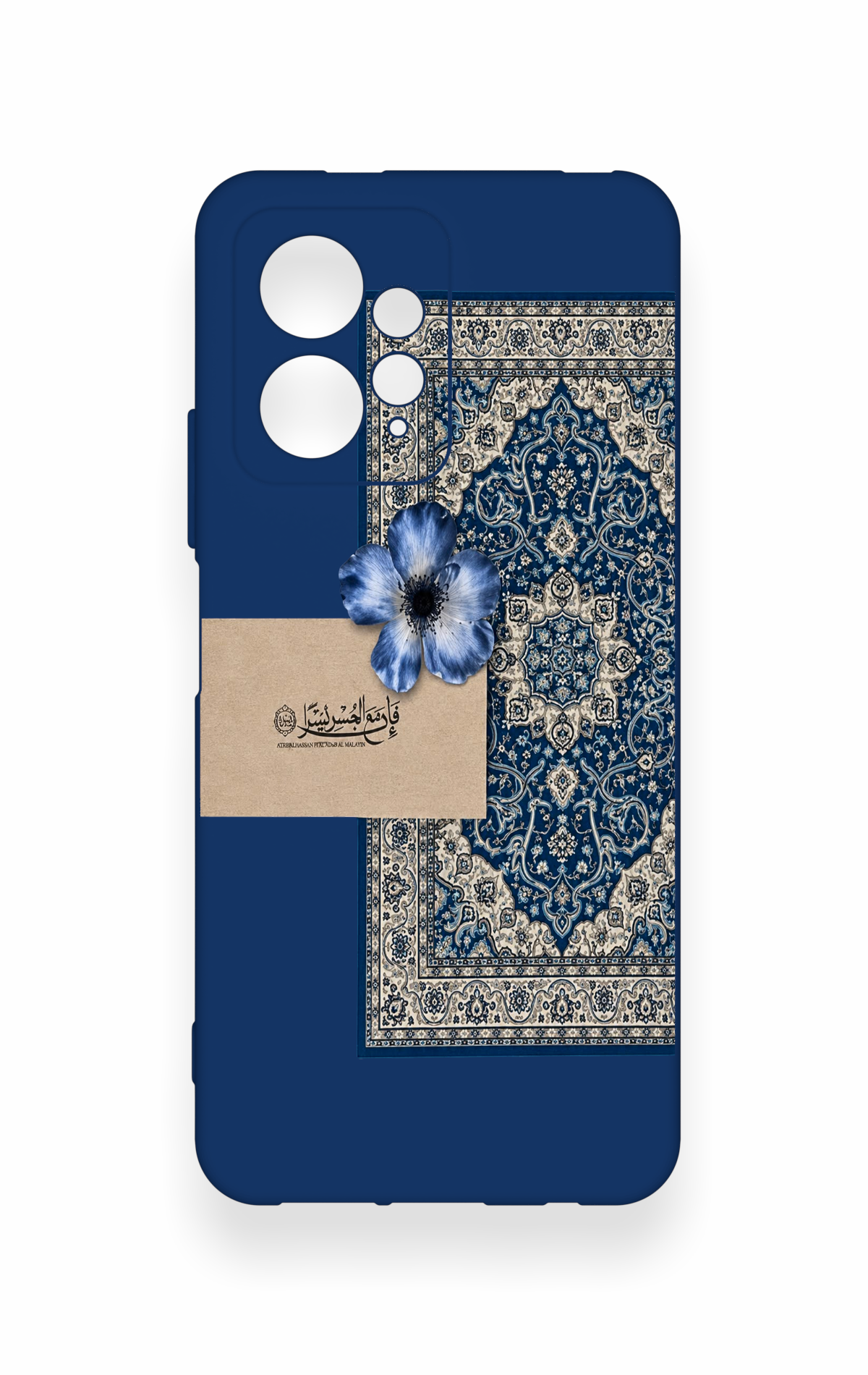 Redmi Note 12 4G Uyumlu Mavi Etnik Halı Desenli Silikon Kılıf