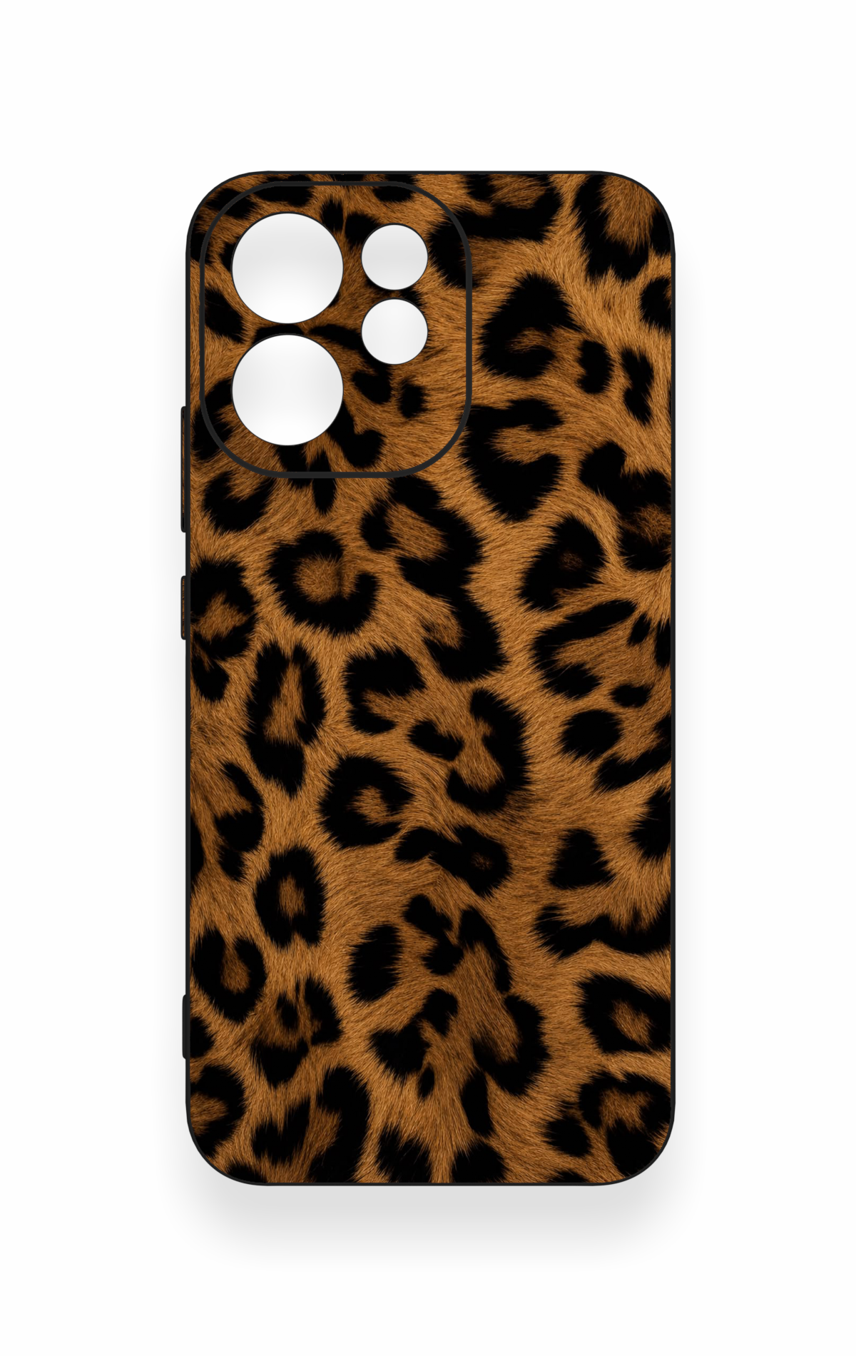 Oppo Reno 15F Uyumlu Koyu Leopar Deri Desenli Silikon Kılıf