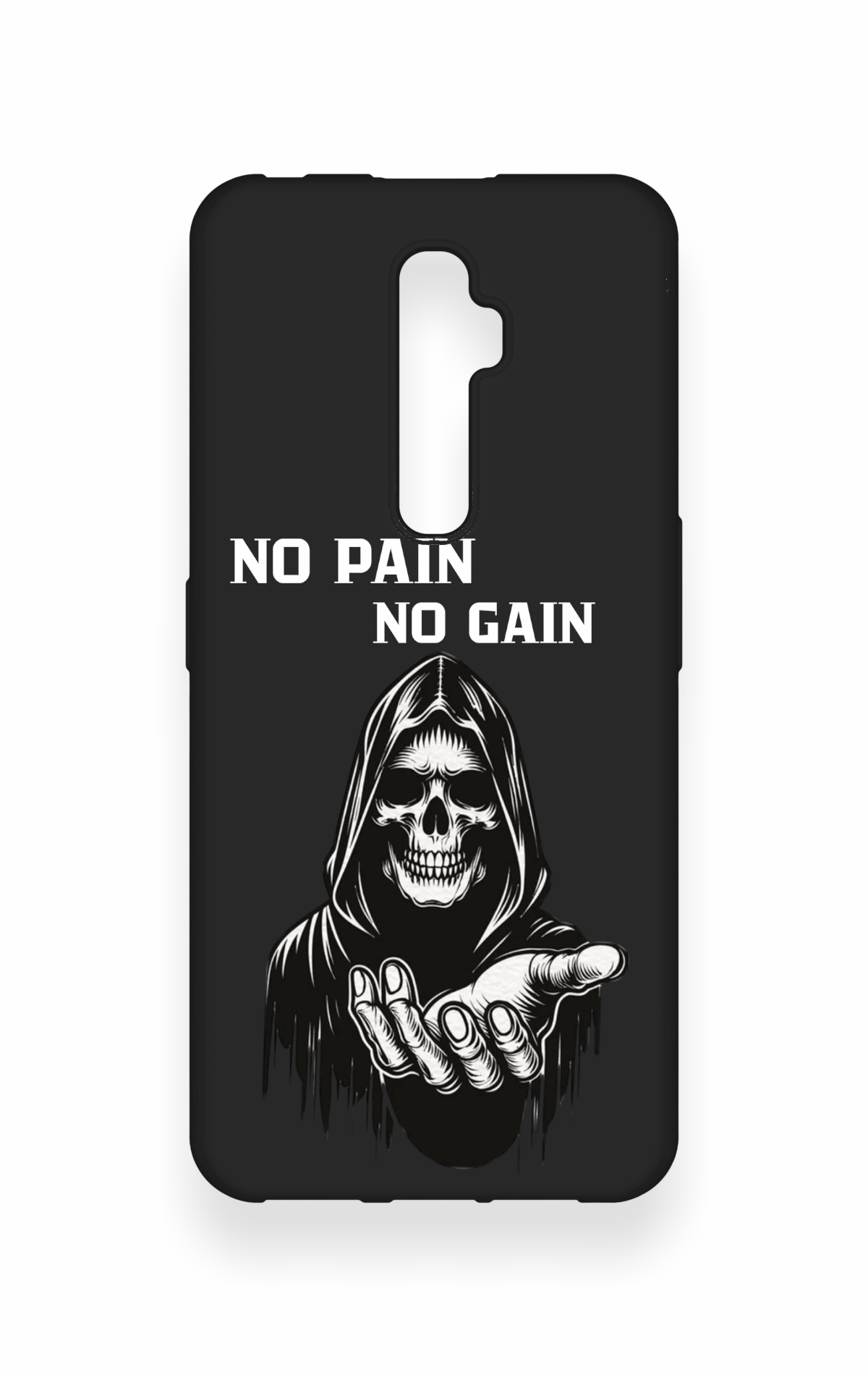 Oppo Reno 2Z Uyumlu No Pain No Gain Desenli Silikon Kılıf