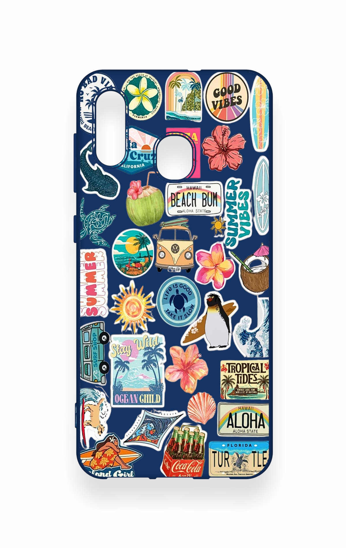 Samsung A20-A30 Uyumlu Summer Vibes Desenli Silikon Kılıf