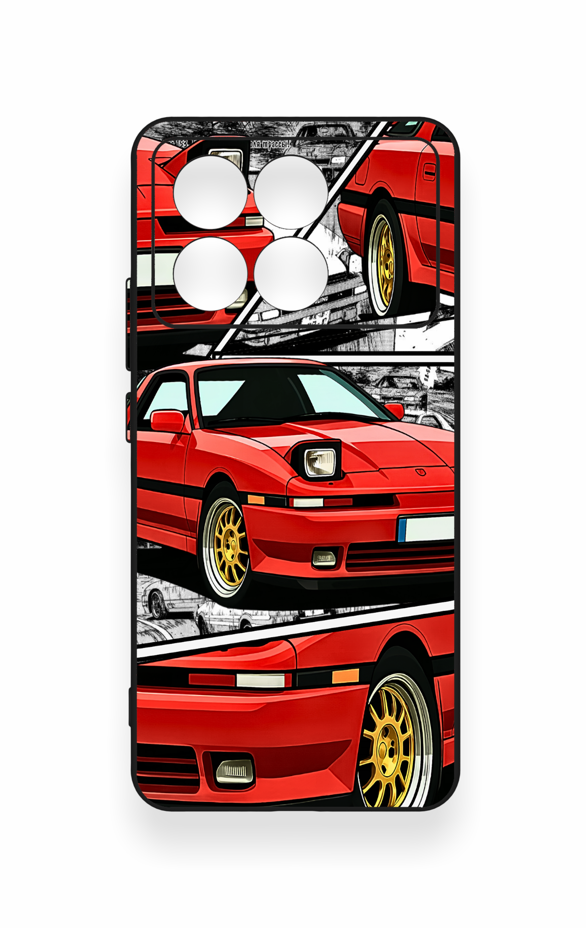 Poco X6 Pro Uyumlu Kırmızı Supra Desenli Silikon Kılıf