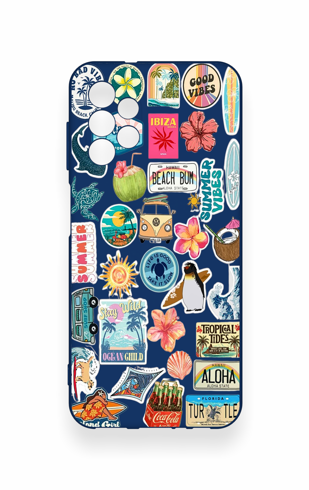Samsung A13 Uyumlu Summer Vibes Desenli Silikon Kılıf