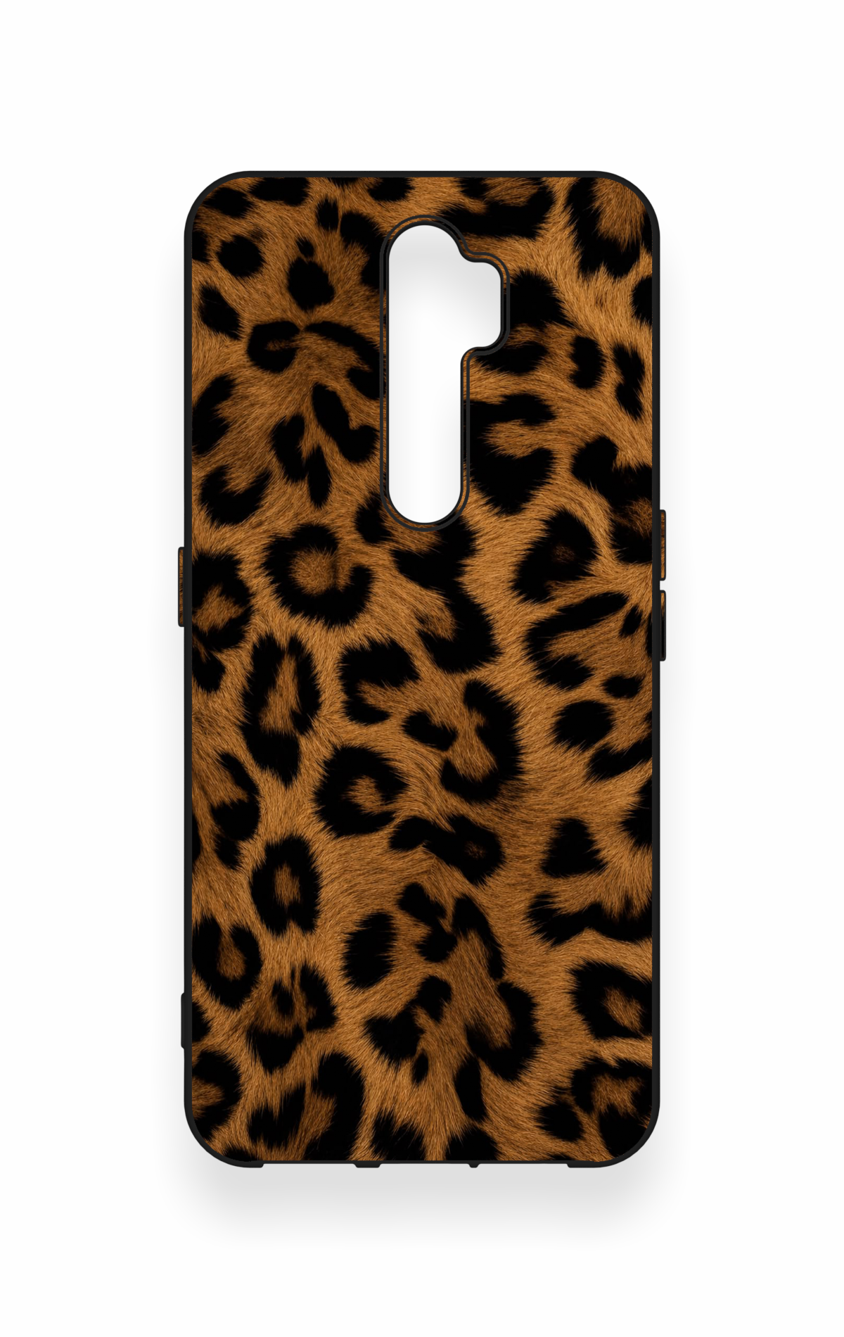Oppo A5 2020 Uyumlu Koyu Leopar Deri Desenli Silikon Kılıf