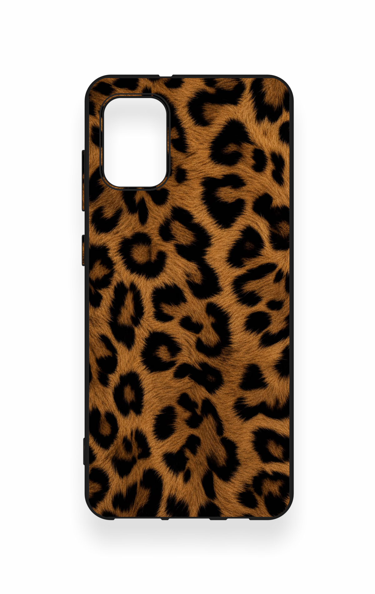 Samsung A31 Uyumlu Koyu Leopar Deri Desenli Silikon Kılıf