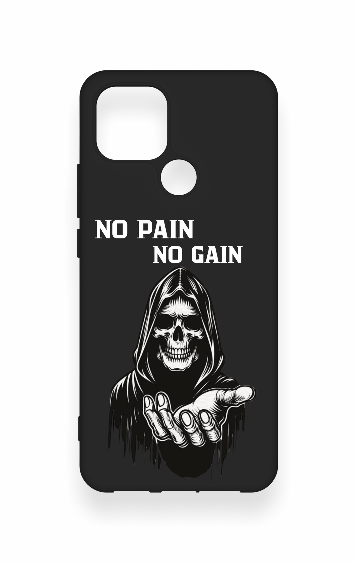 Oppo A15 Uyumlu No Pain No Gain Desenli Silikon Kılıf