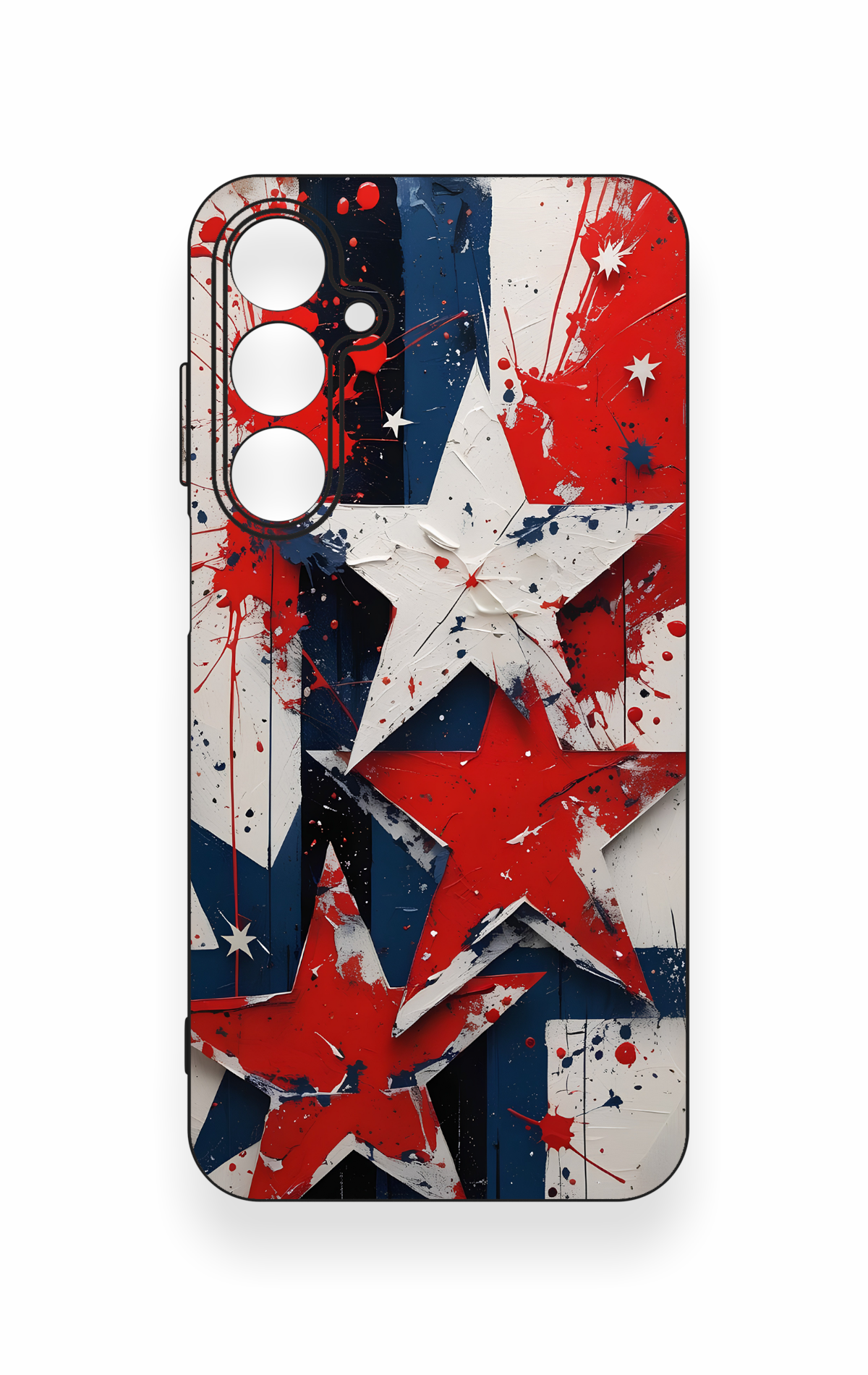 Samsung A55 Uyumlu Star Flag Desenli Silikon Kılıf