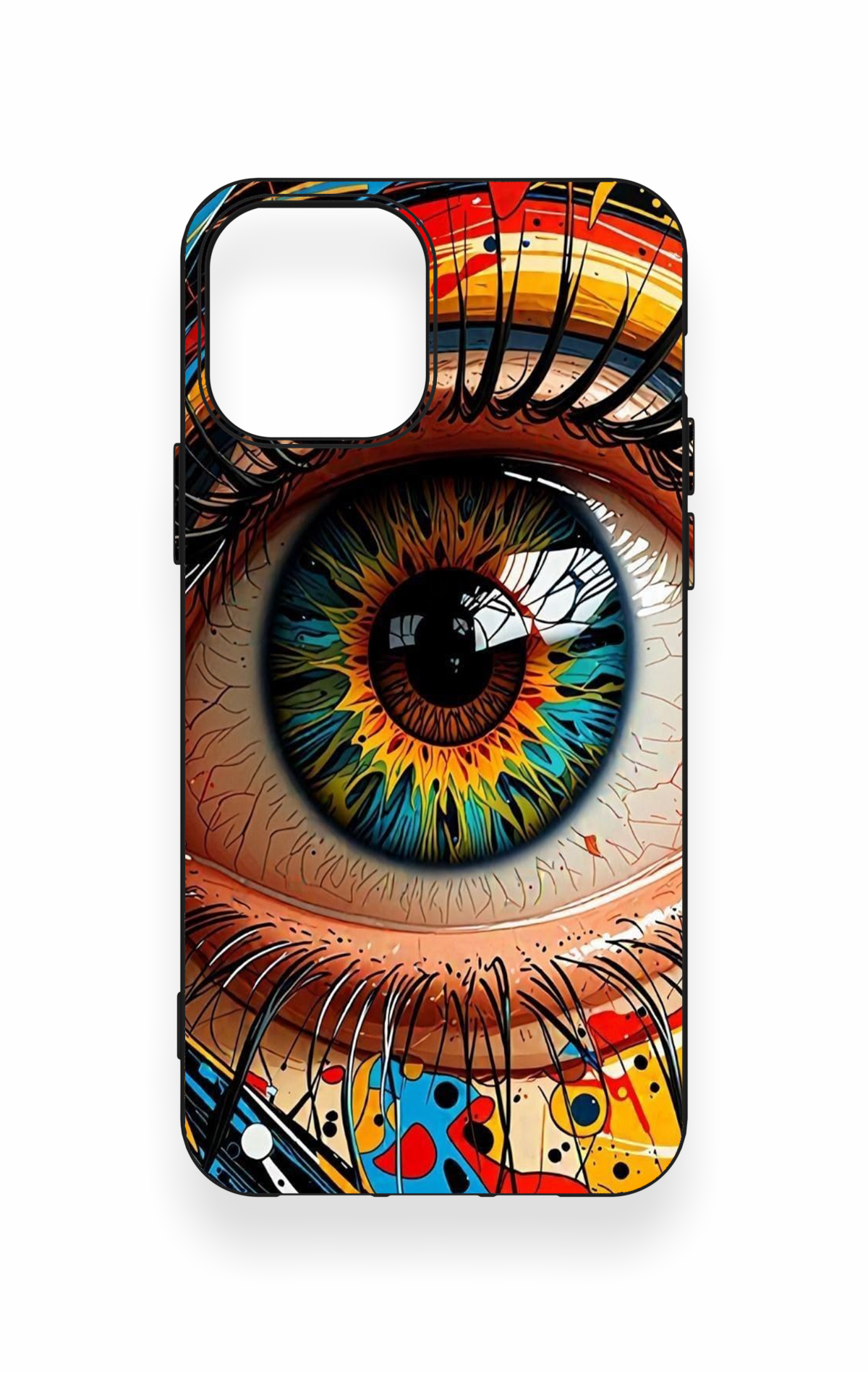 iPhone 12-12PRO Uyumlu Renkli Göz Bebeği Desenli Silikon Kılıf
