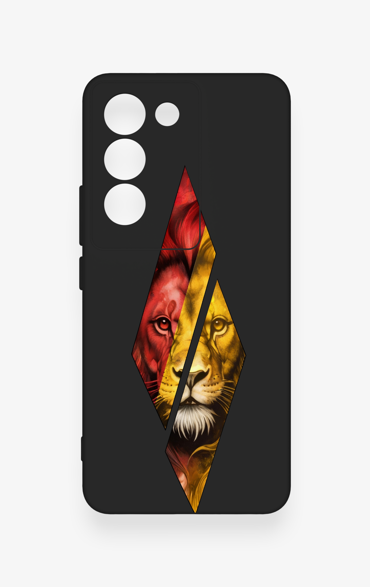 Vivo V30 Lite Uyumlu Kesik Aslan Desenli Silikon Kılıf
