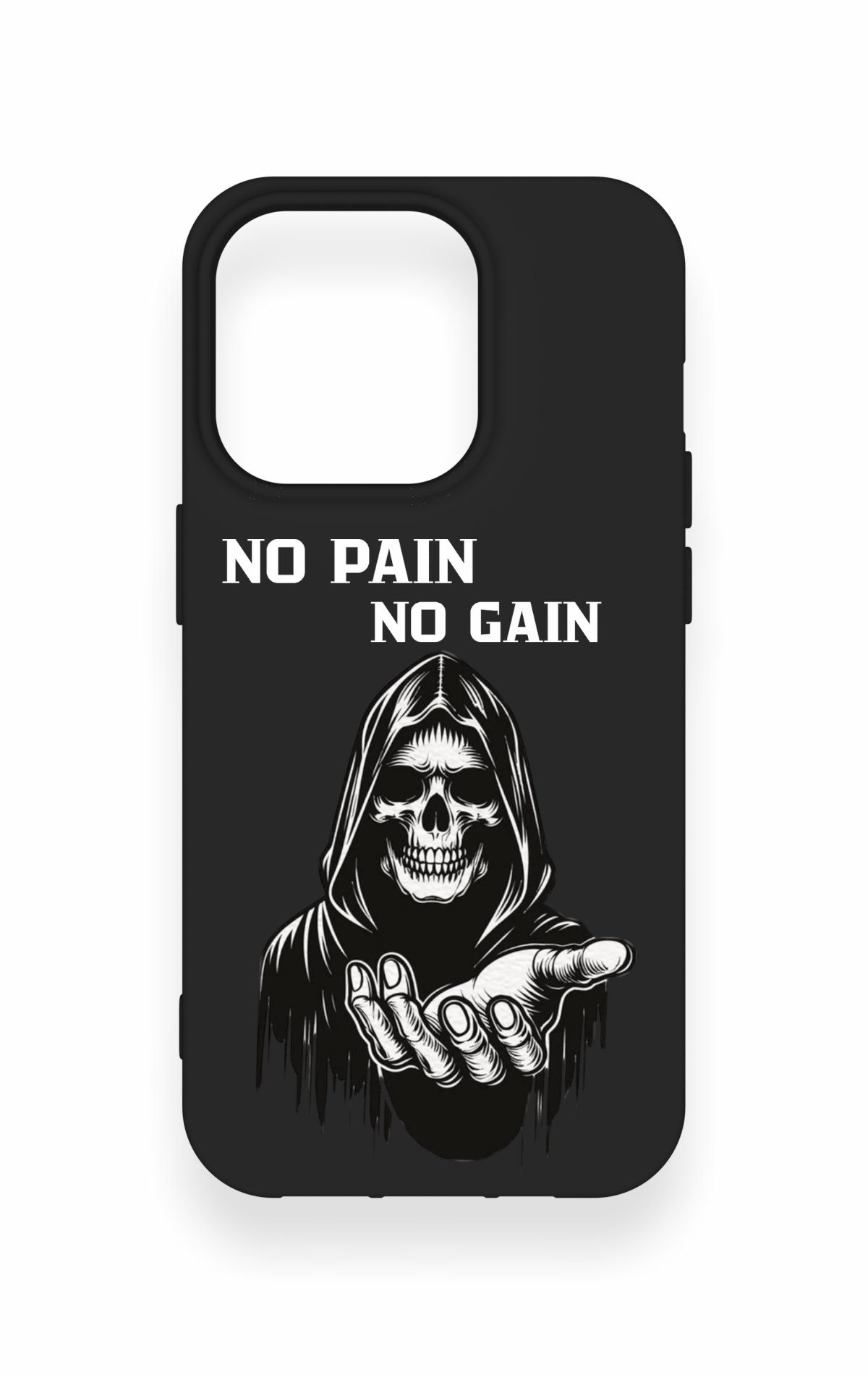 iPhone 14 Pro Uyumlu No Pain No Gain Desenli Silikon Kılıf
