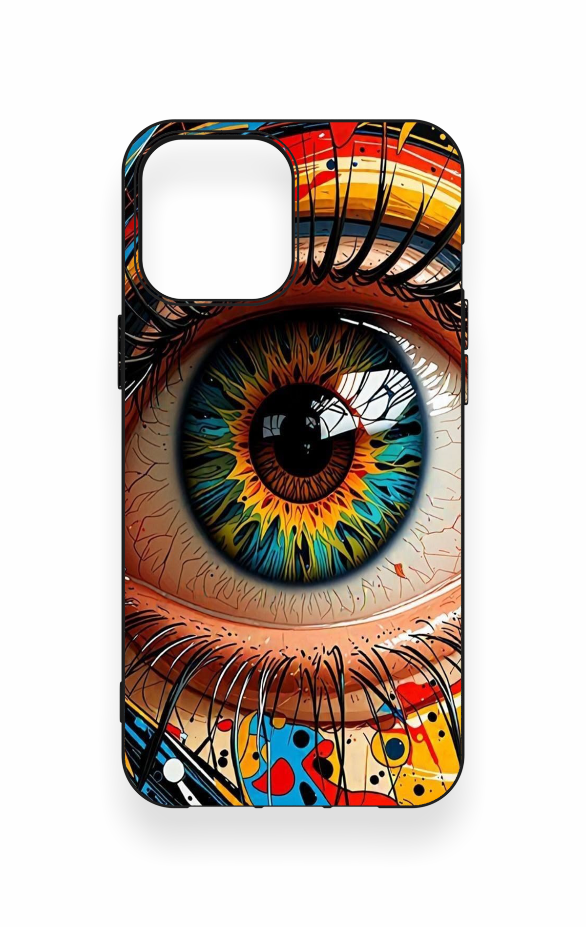 iPhone 12 Pro Max Uyumlu Renkli Göz Bebeği Desenli Silikon Kılıf