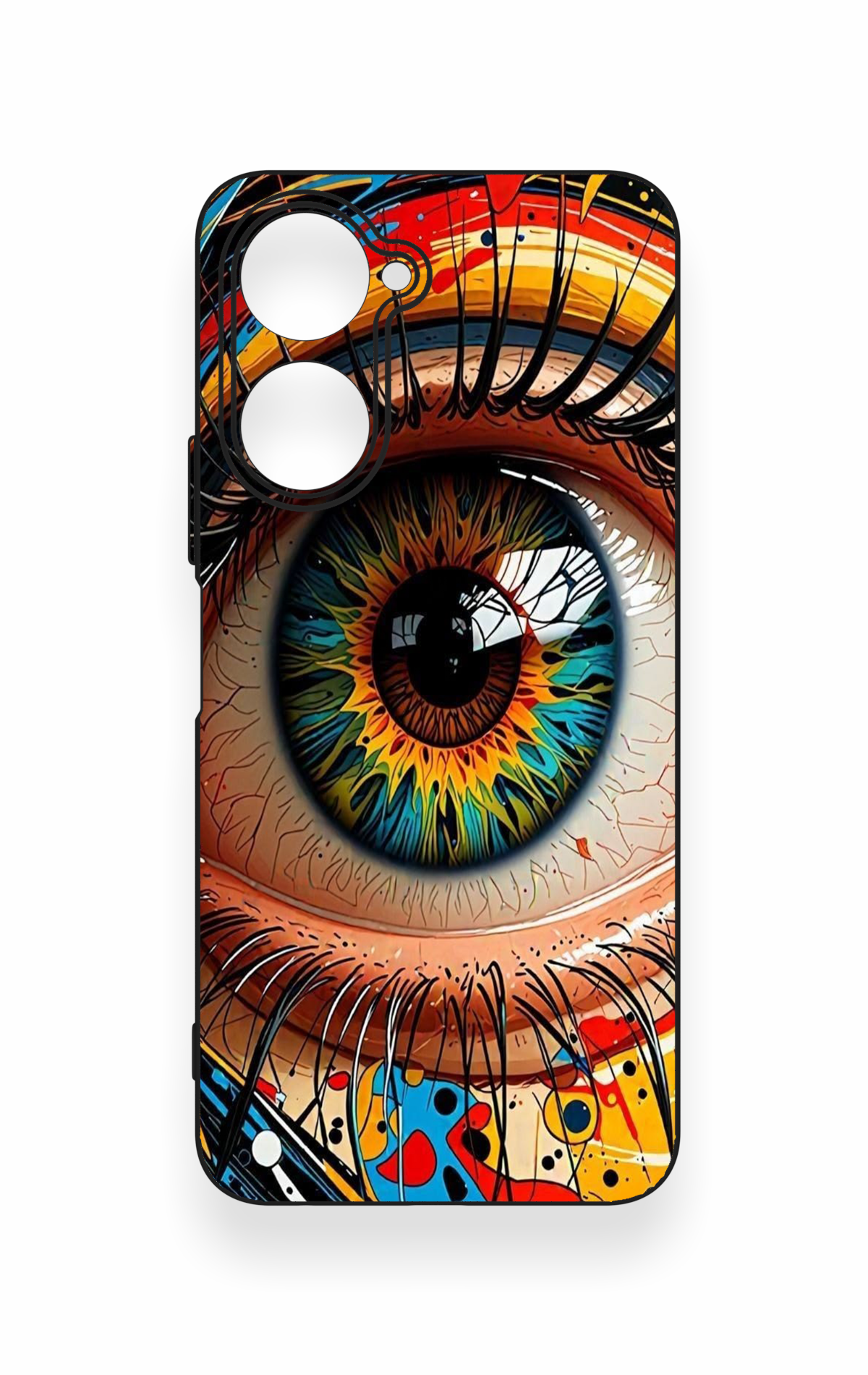 Vivo Y18 Uyumlu Renkli Göz Bebeği Desenli Silikon Kılıf