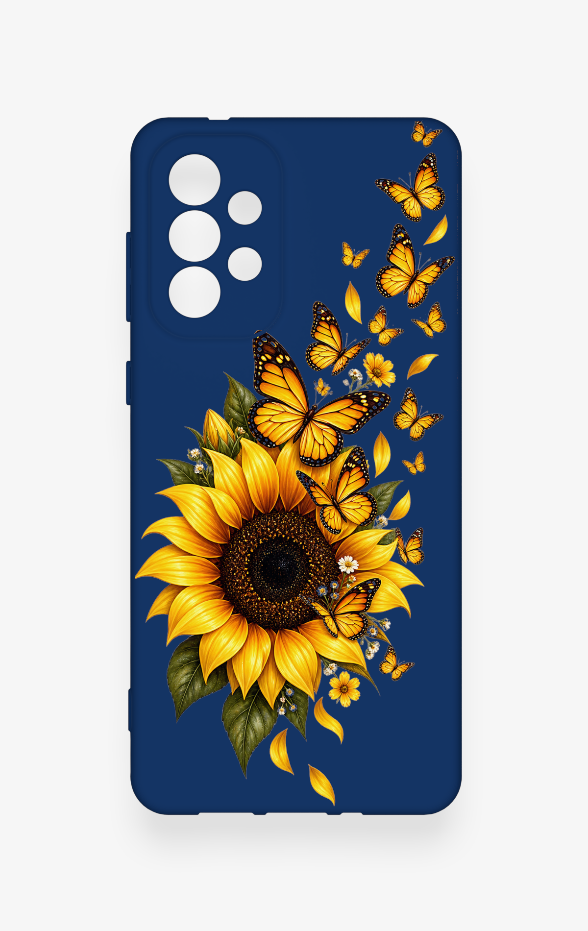 Samsung-A73 Uyumlu Ayçiçeği Desenli Silikon Kılıf
