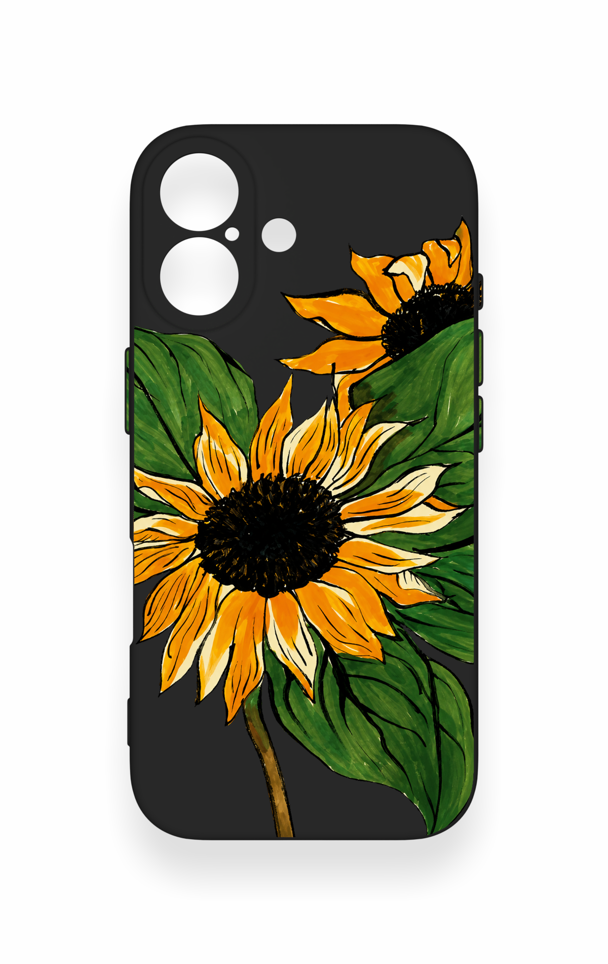 iPhone 17 Uyumlu Ay Çiçeği Desenli Silikon Kılıf