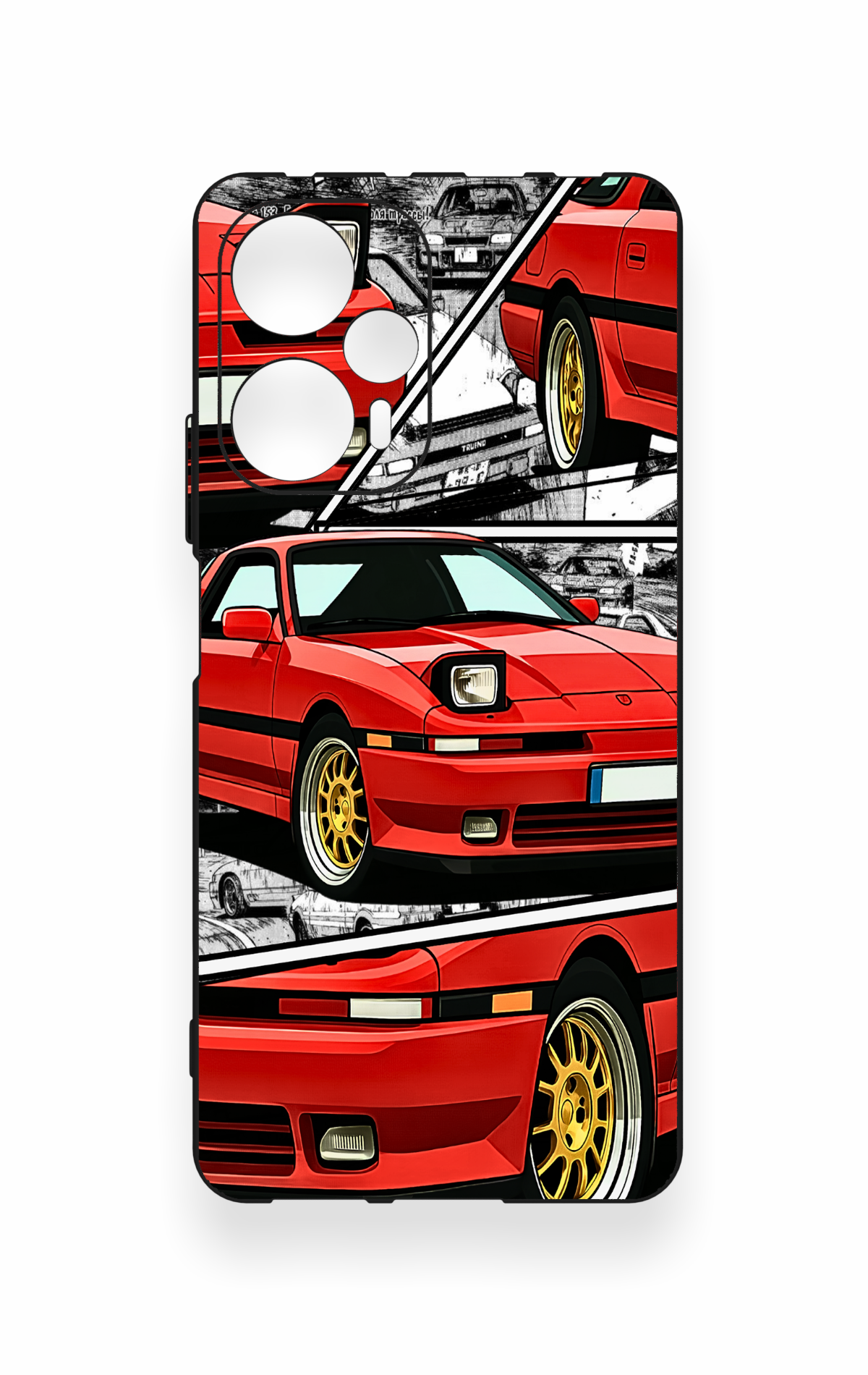 Poco F5 Uyumlu Kırmızı Supra Desenli Silikon Kılıf